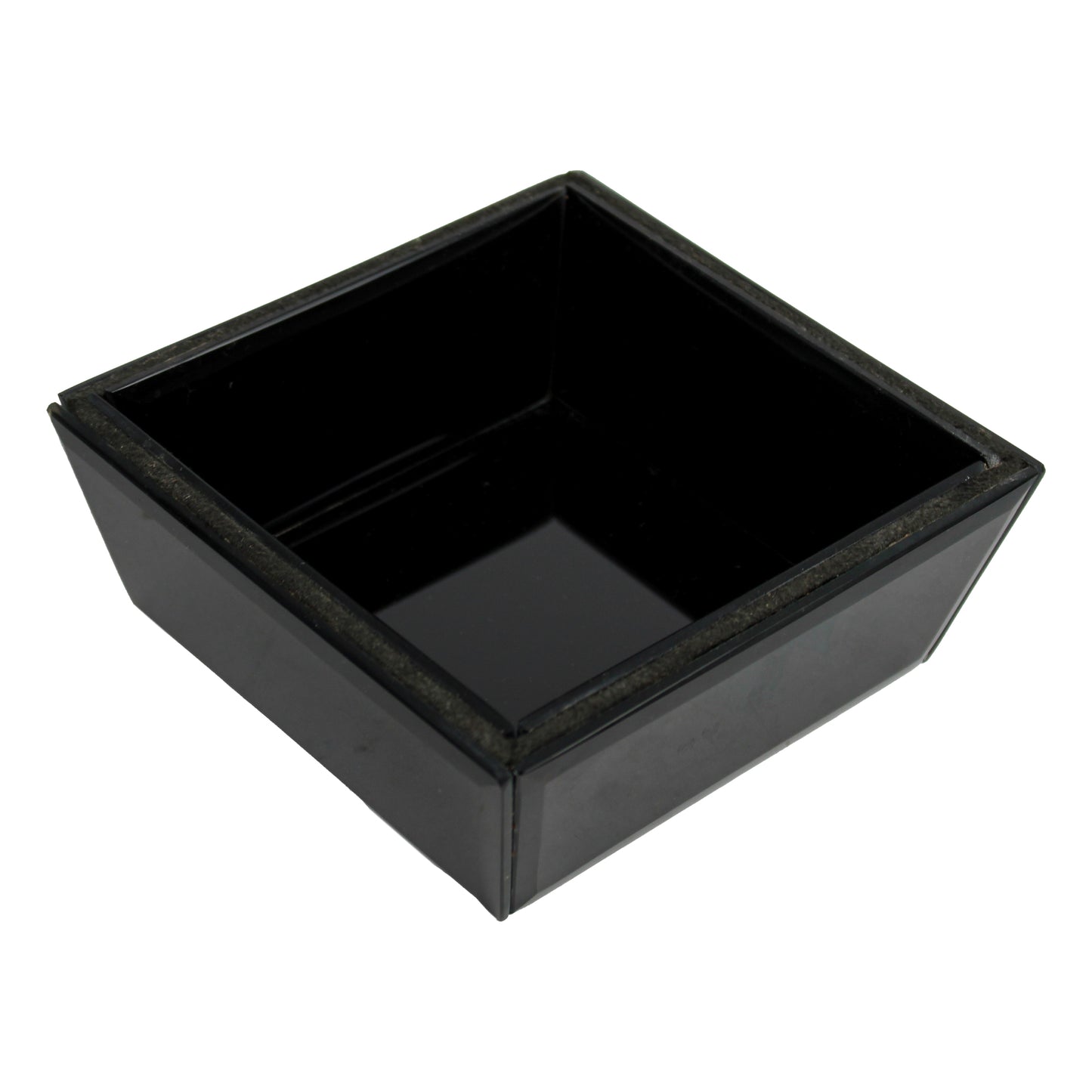 Set of 2 Black Glass Tray