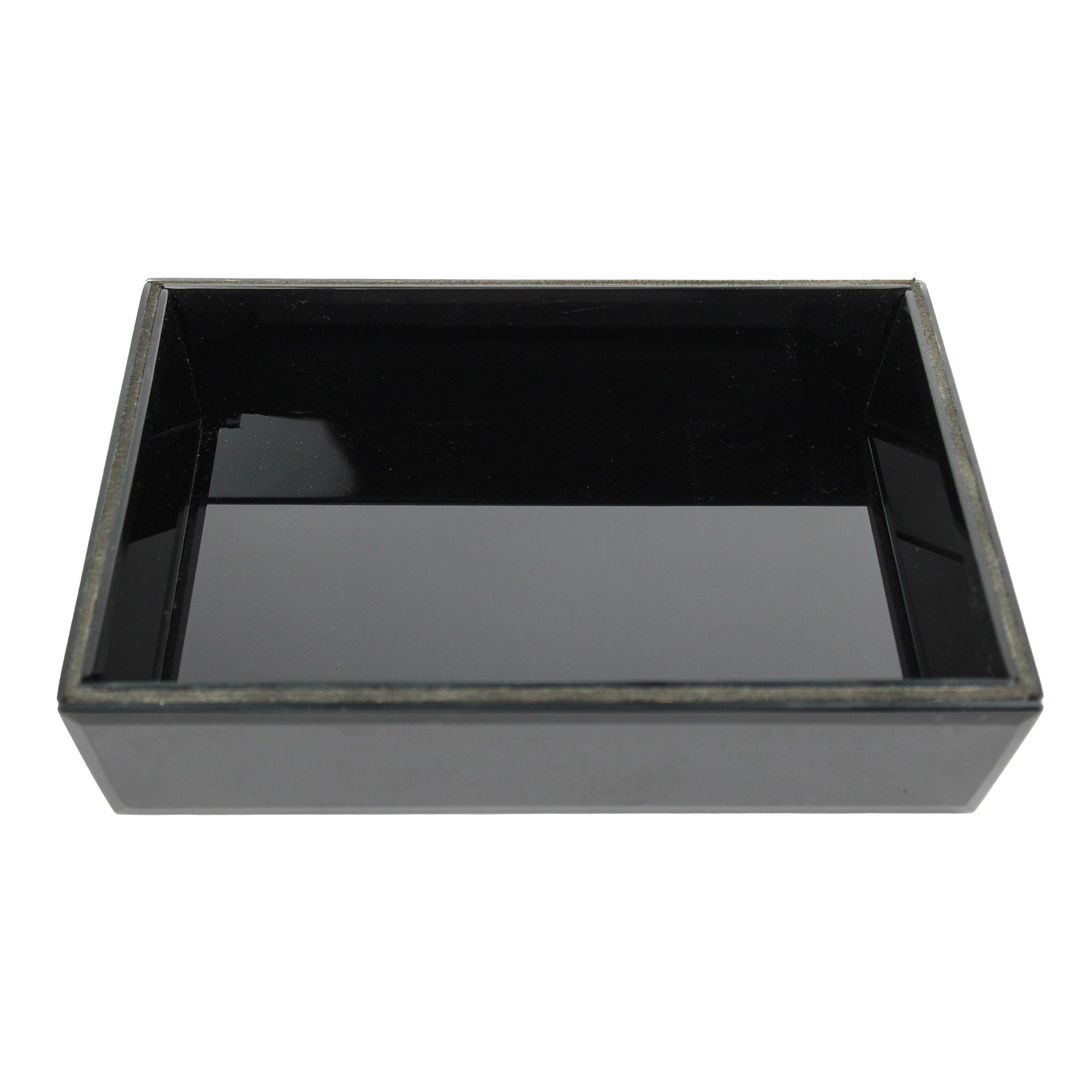 Luxury Black Glass Tray Set of Three