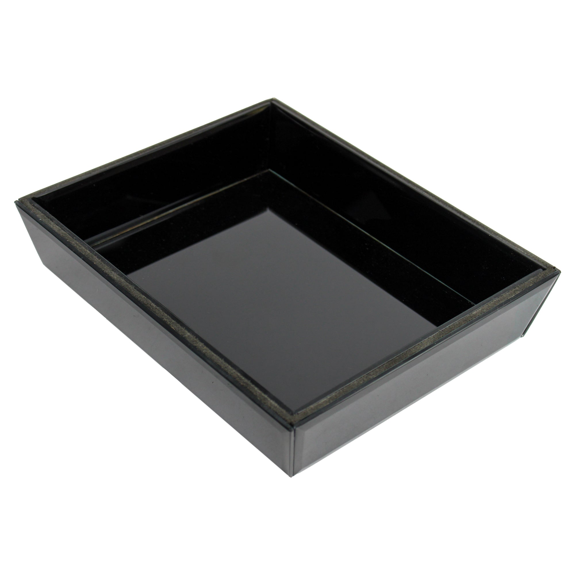 Luxury Black Glass Tray Set of Two