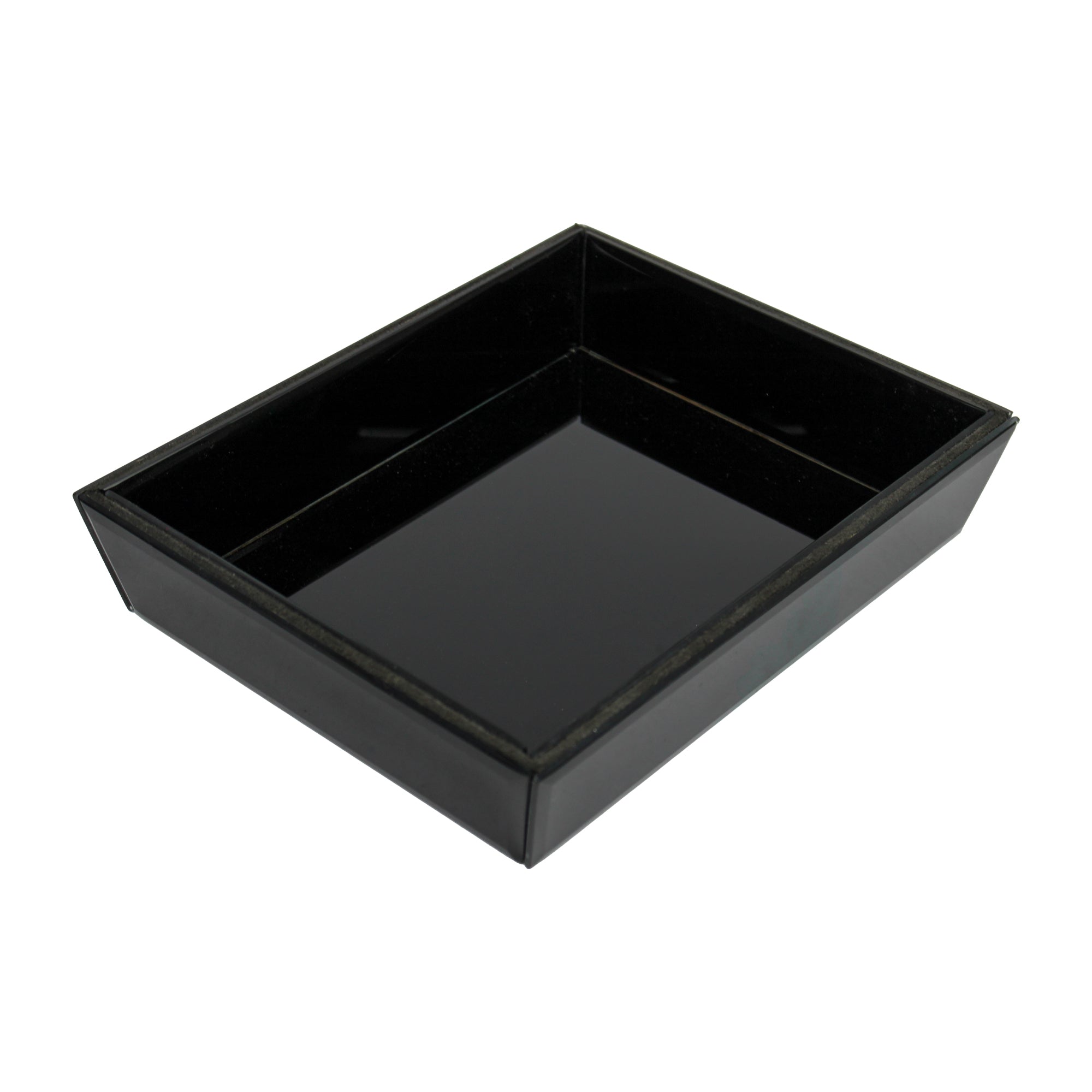 Luxury Black Glass Tray Set of Two