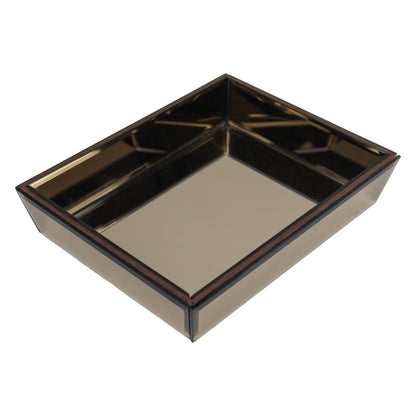 Set of 2 Brown Glass Tray