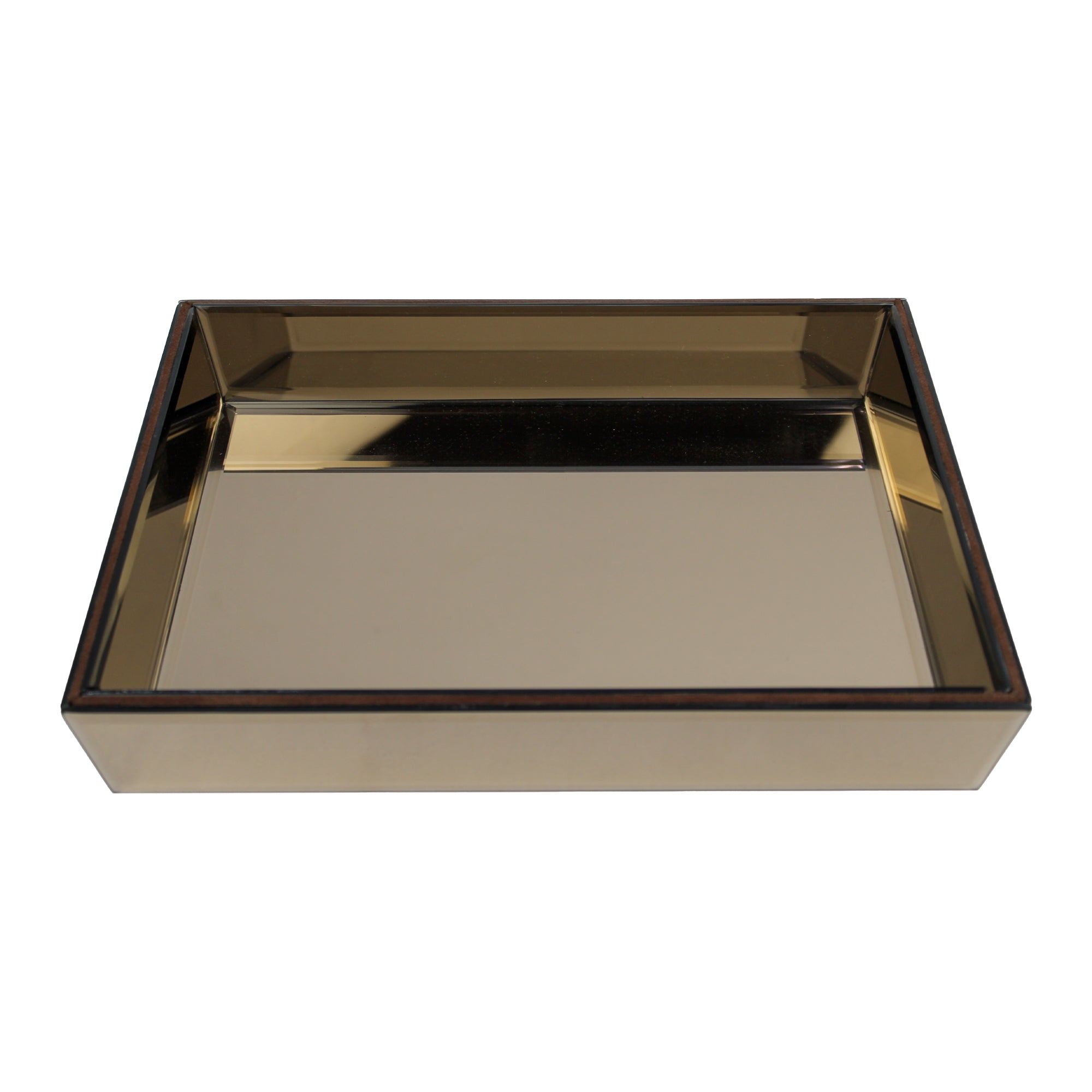 Luxury Brown Glass Tray Set of Two