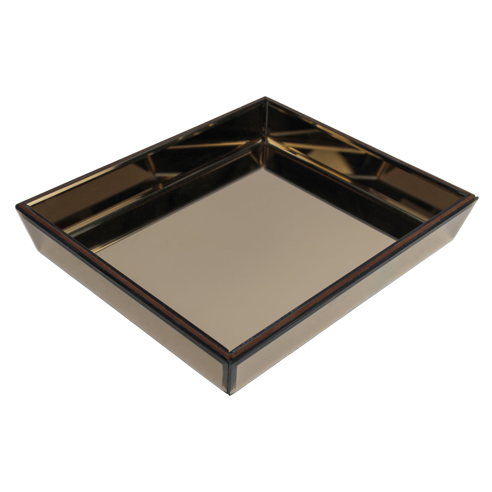 Luxury Brown Glass Tray Set of Two