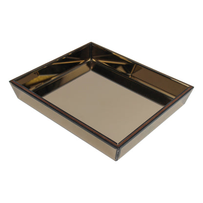 Set of 2 Brown Glass Tray