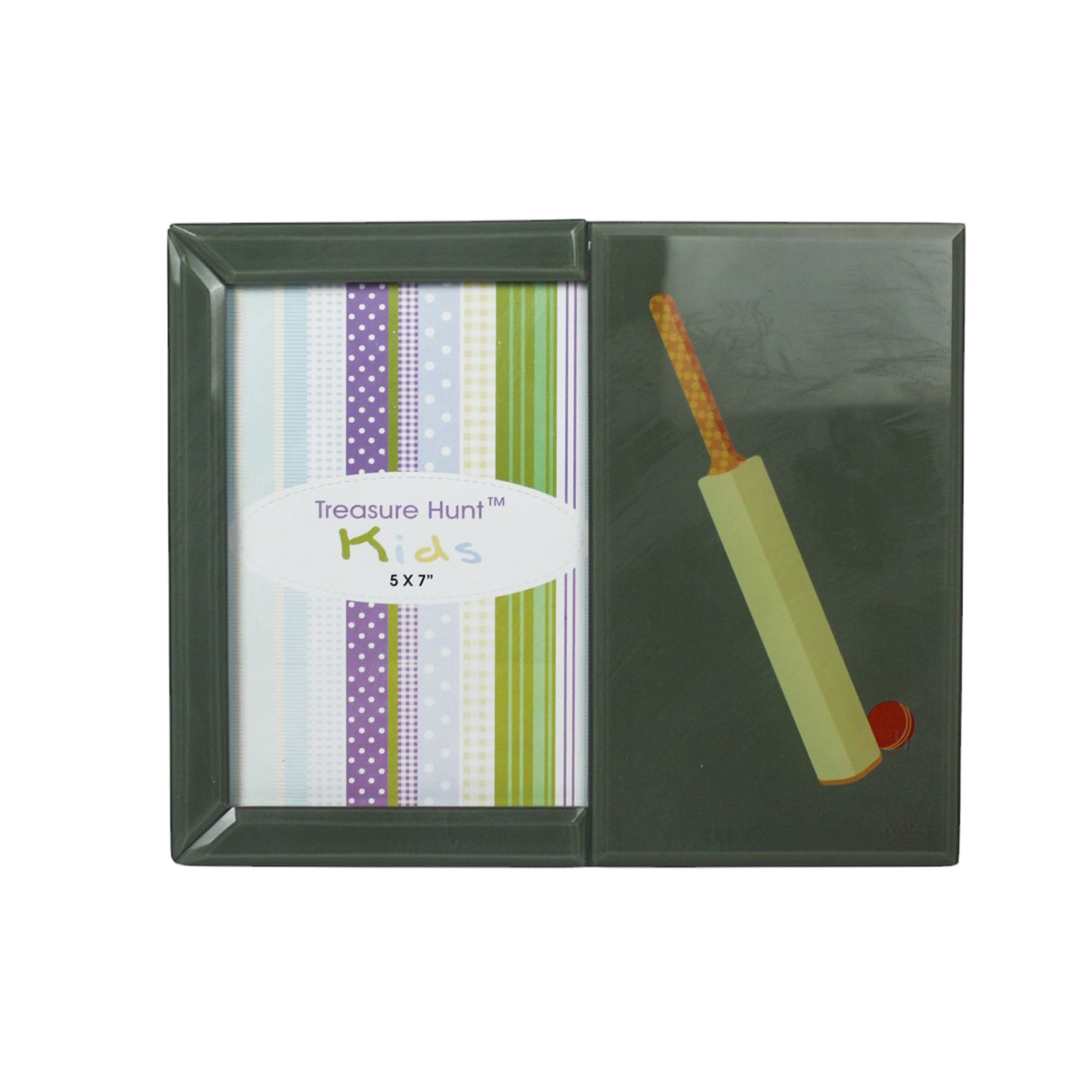 Premium Glass Photo Frame with Cricket Bat Design