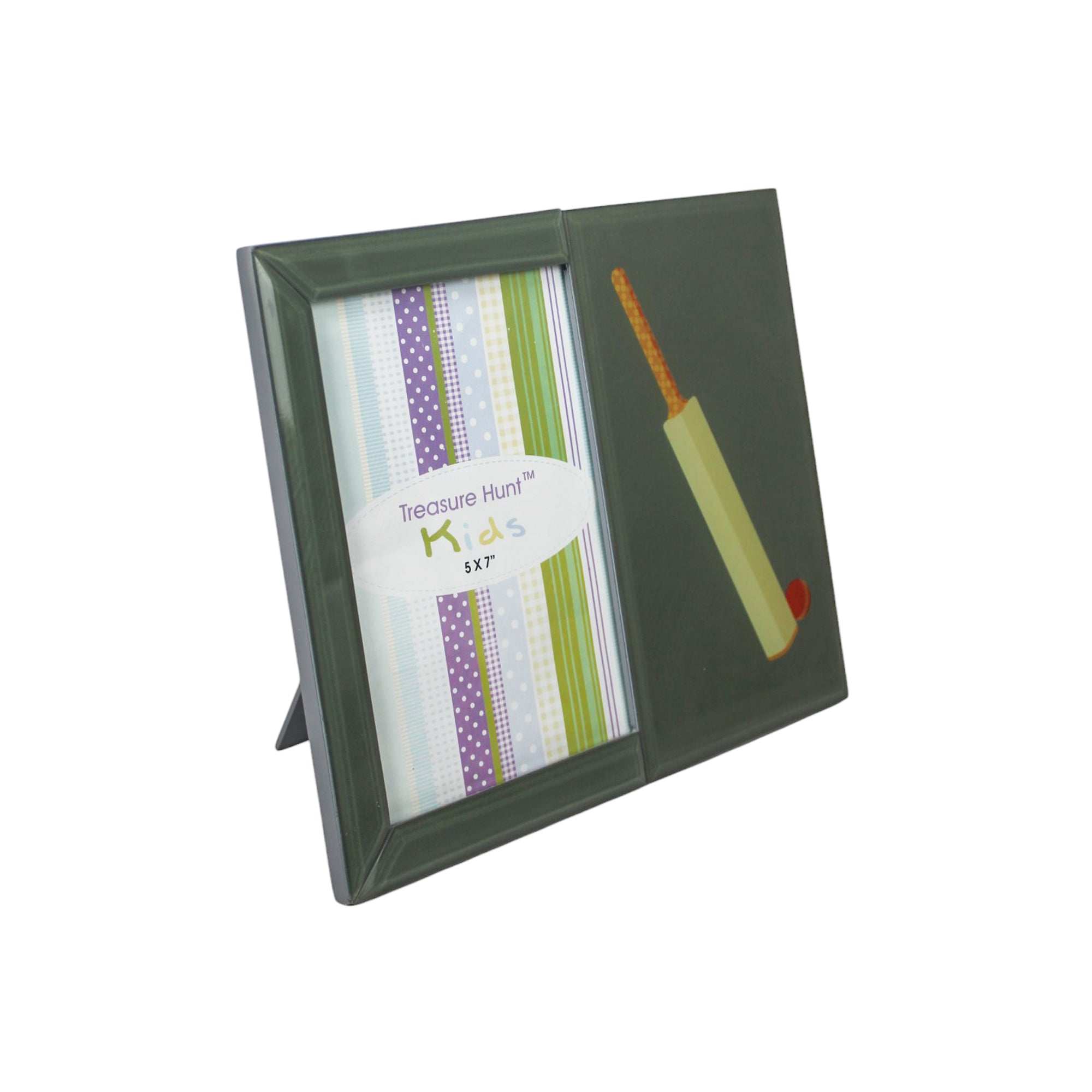 Premium Glass Photo Frame with Cricket Bat Design