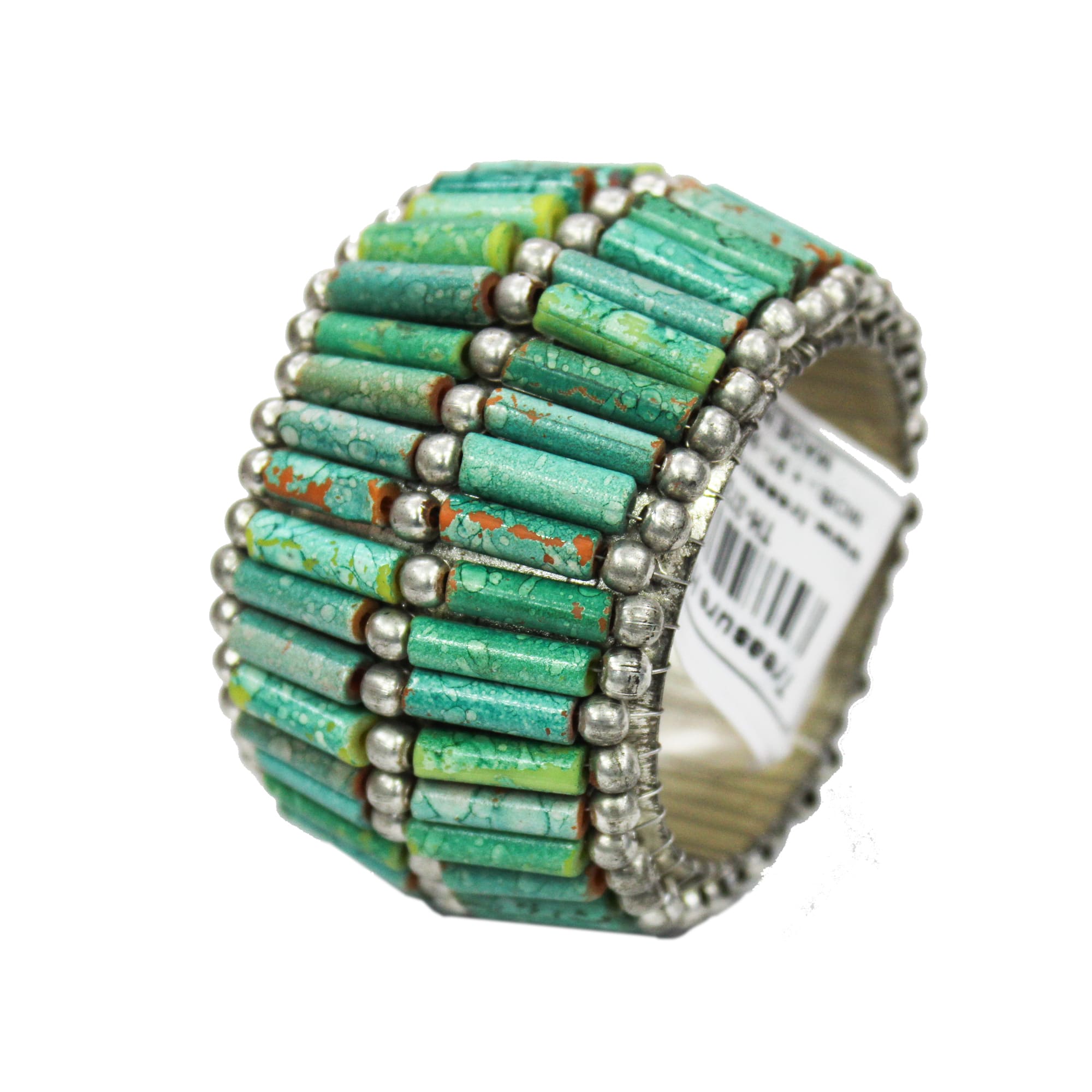  Turquoise Beaded Napkin Ring Set of Four 