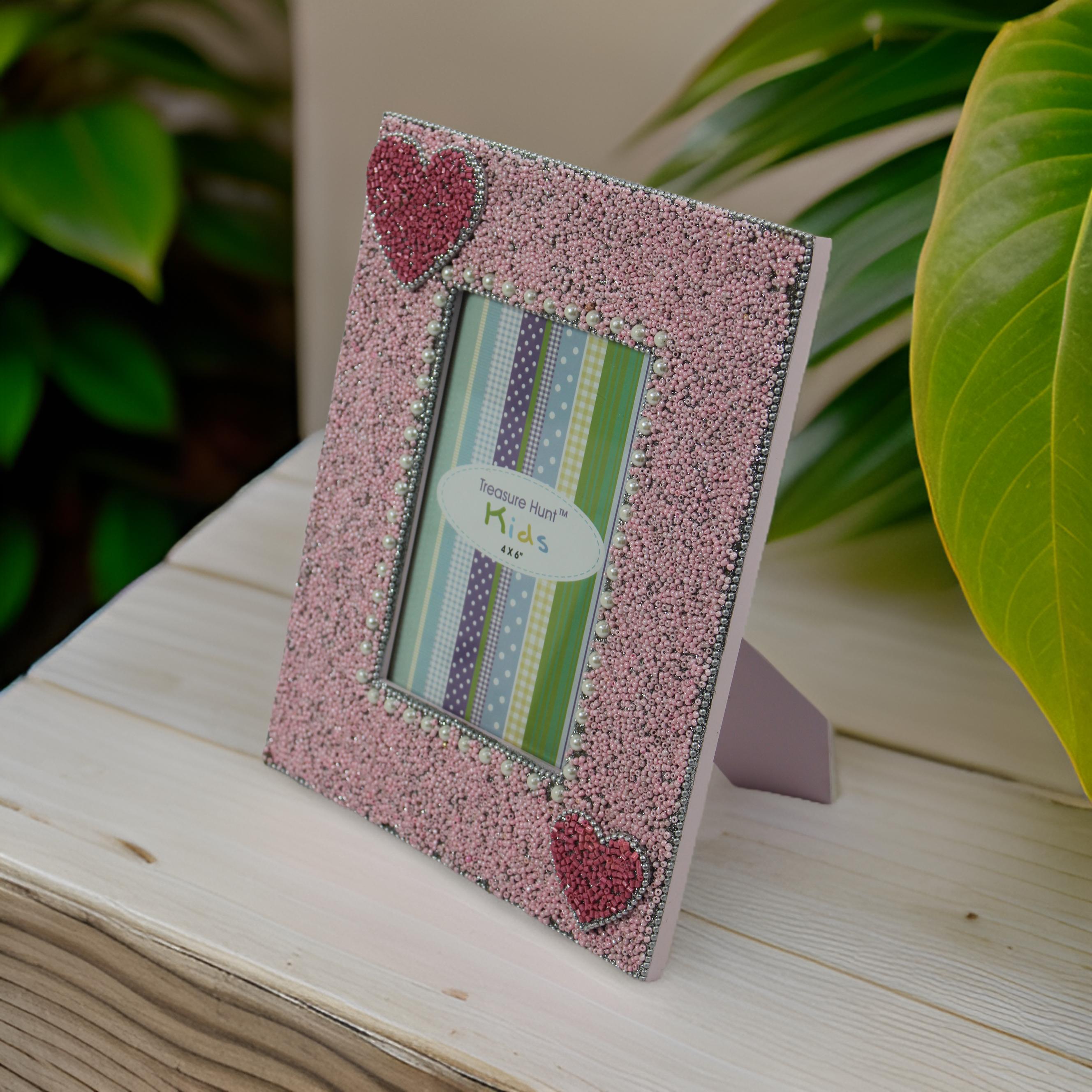Pearl Beaded Heart Photo Frame for Kids