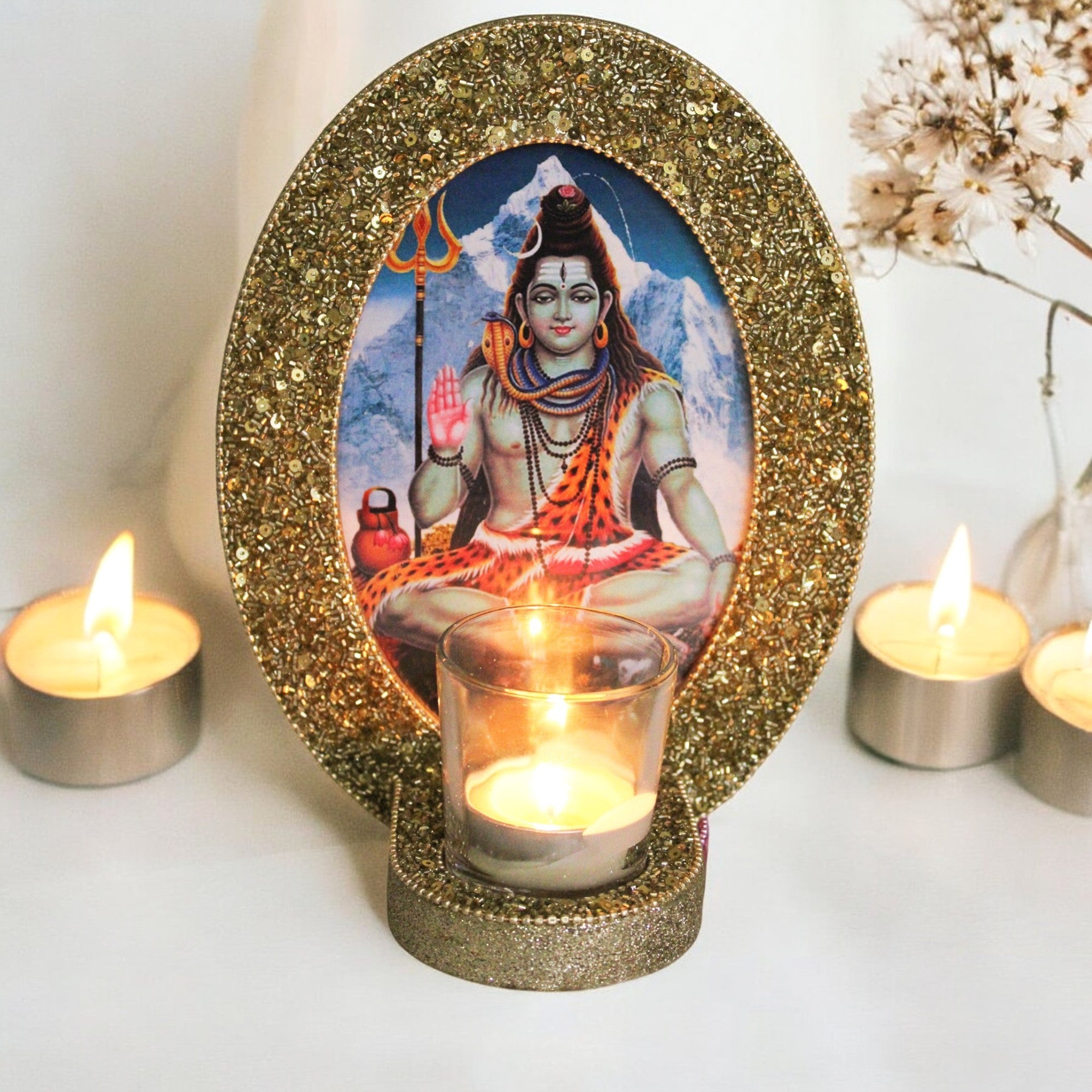 Decorative Lord Shiva Blessings Photo Frame (5x7 Inches)- TH-273