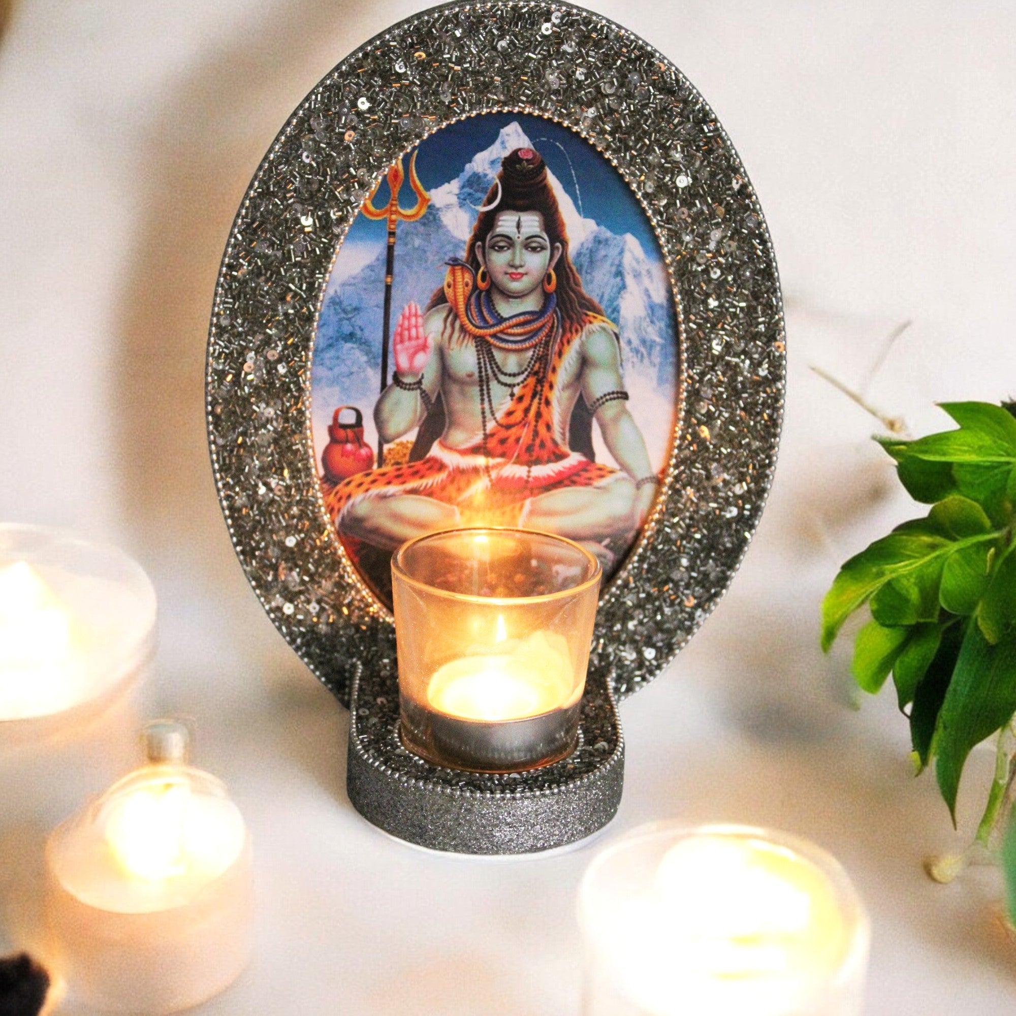 Decorative Lord Shiva Blessings Photo Frame (5x7 Inches) - TH-262