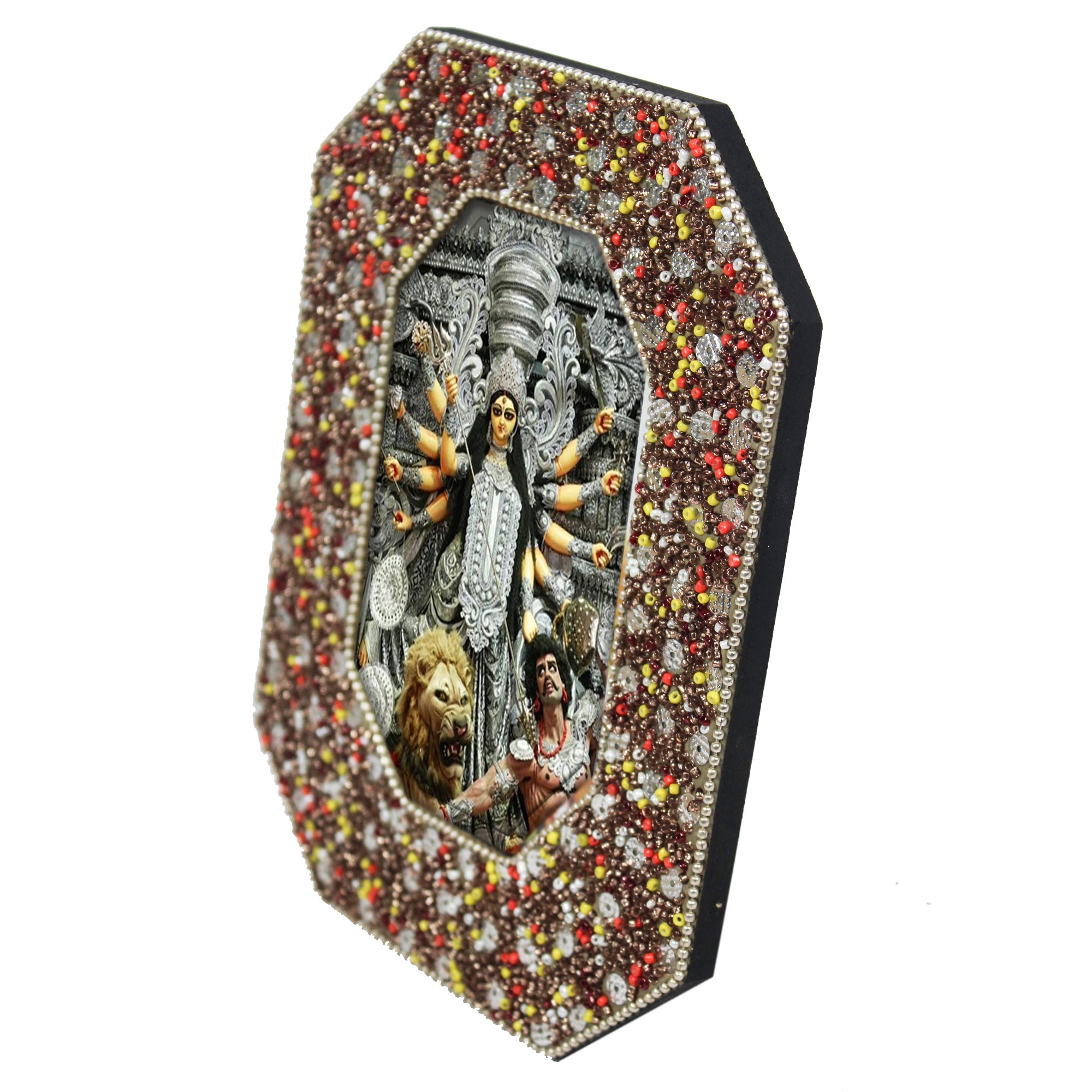 Mahishasur Mardini Durga Mata Beaded Photo Frame for Blessings