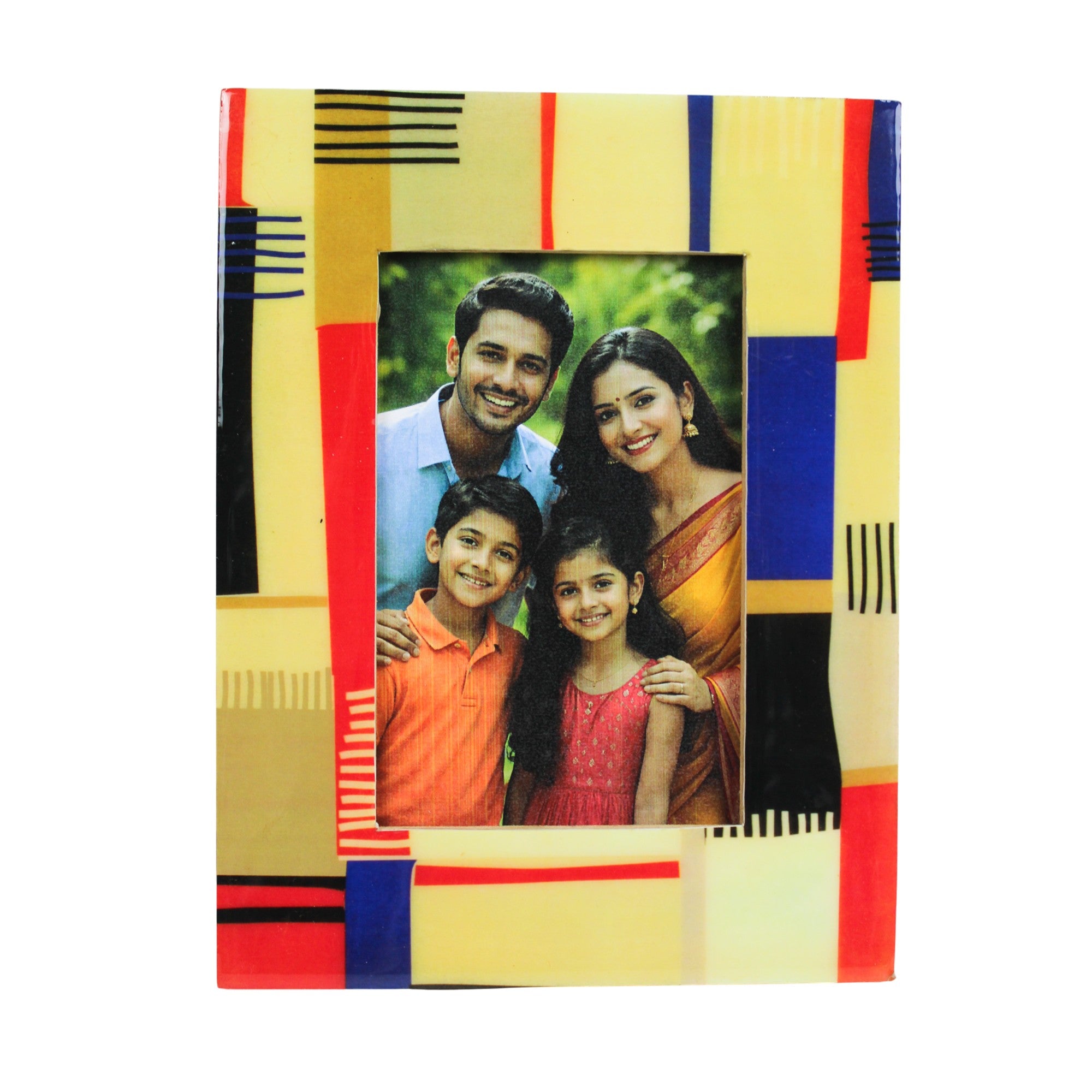 Modern Geometric Multi-Color Resin Picture Frame