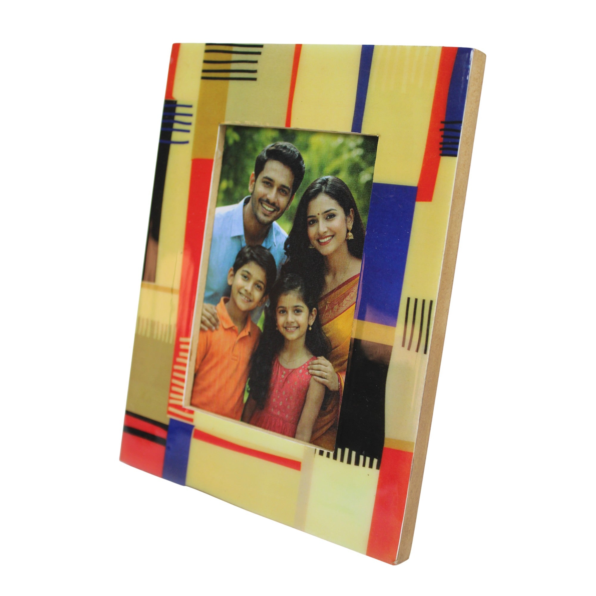 Modern Geometric Multi-Color Resin Picture Frame