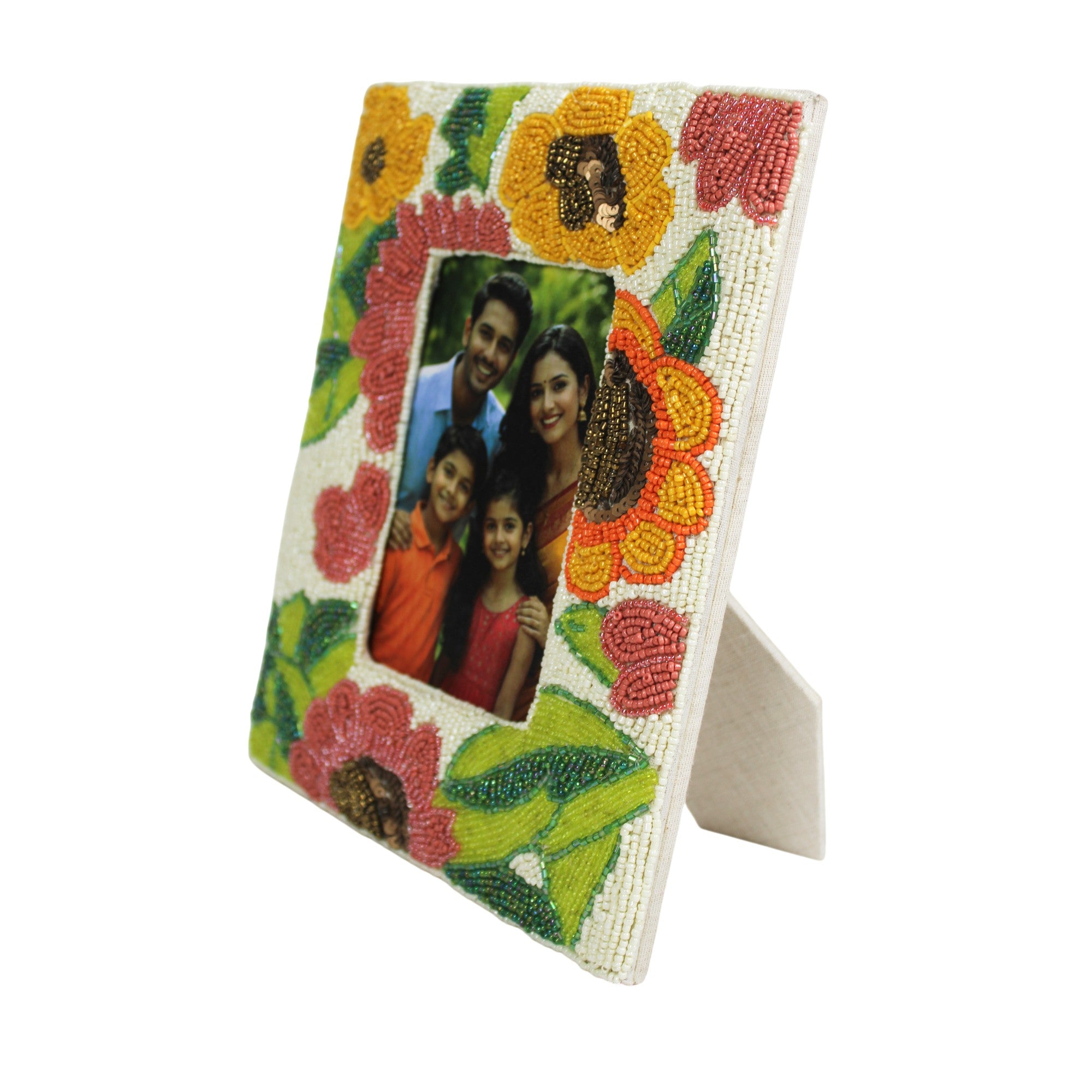Modern Geometric Abstract Resin Photo Frame – Vibrant Multi-Color Statement Piece