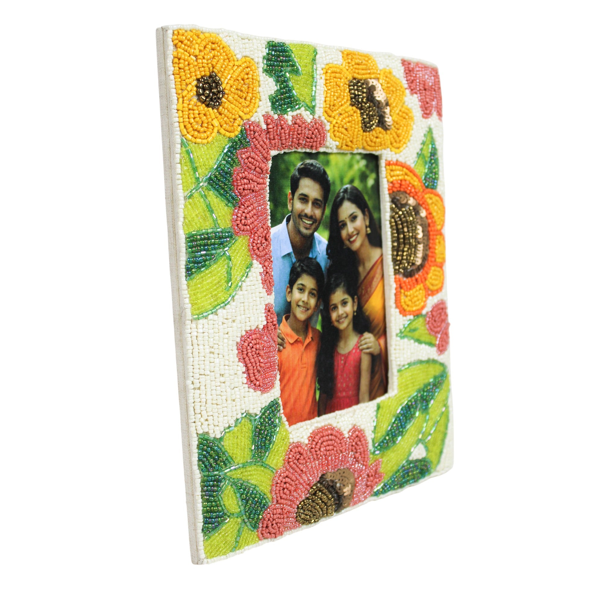 Modern Geometric Abstract Resin Photo Frame – Vibrant Multi-Color Statement Piece