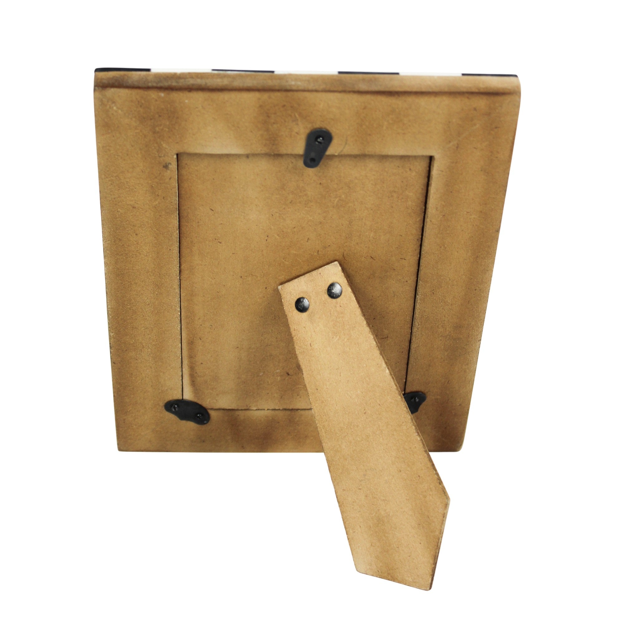 Checkerboard Photo Frame – Classic Bone Inlay Tabletop Decor