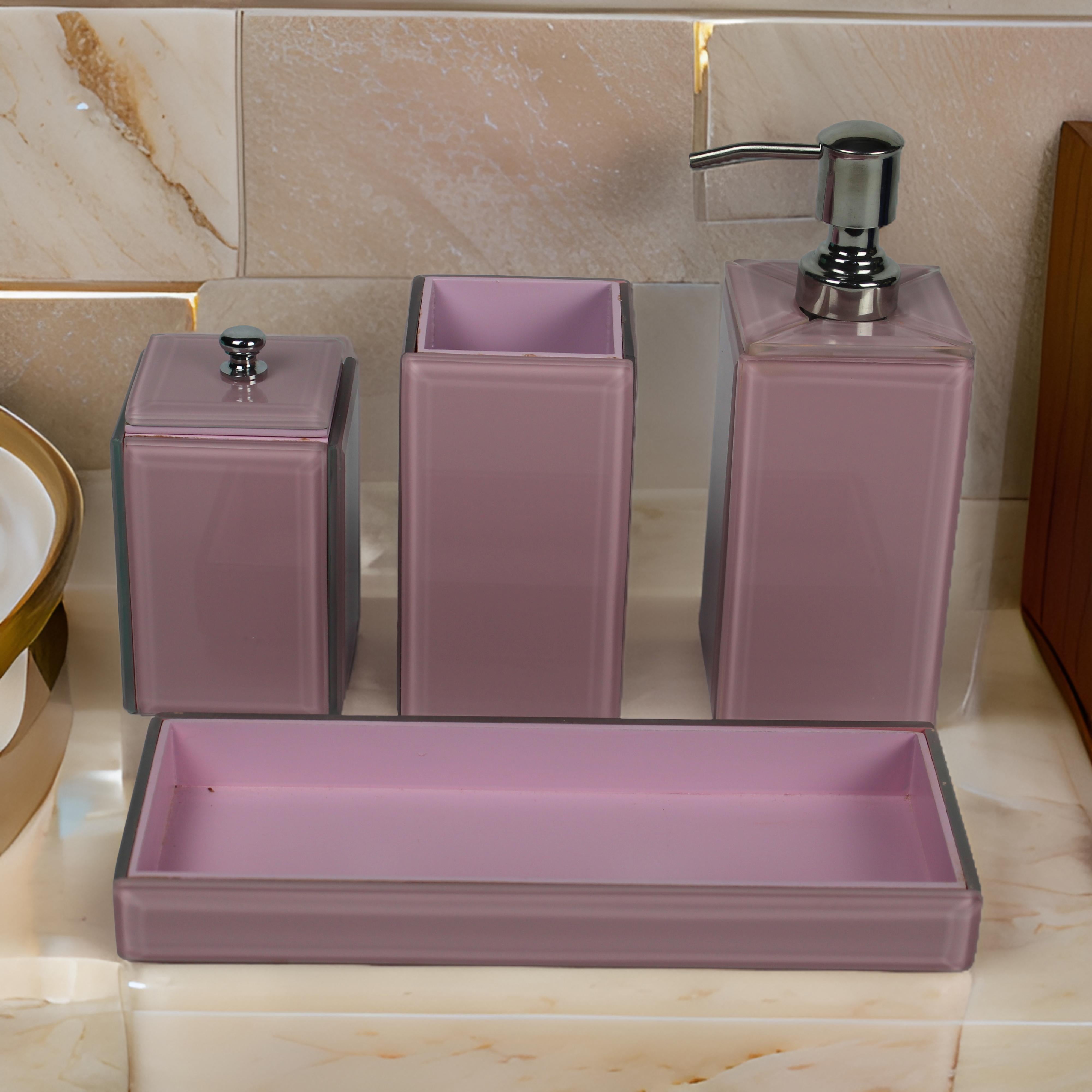 Premium Glass 4 Pieces Bathroom Accessory Set