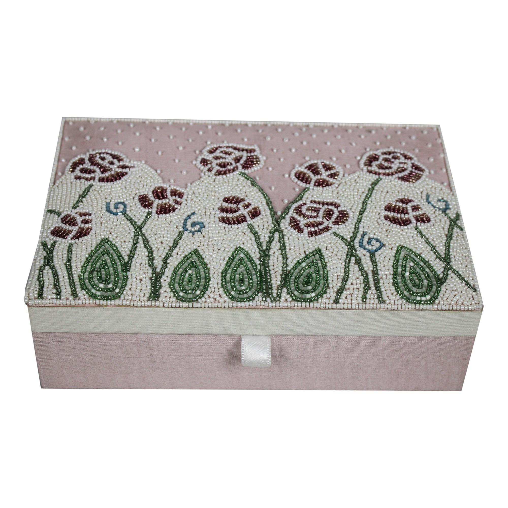 Flower Embroidered Jewellery Box