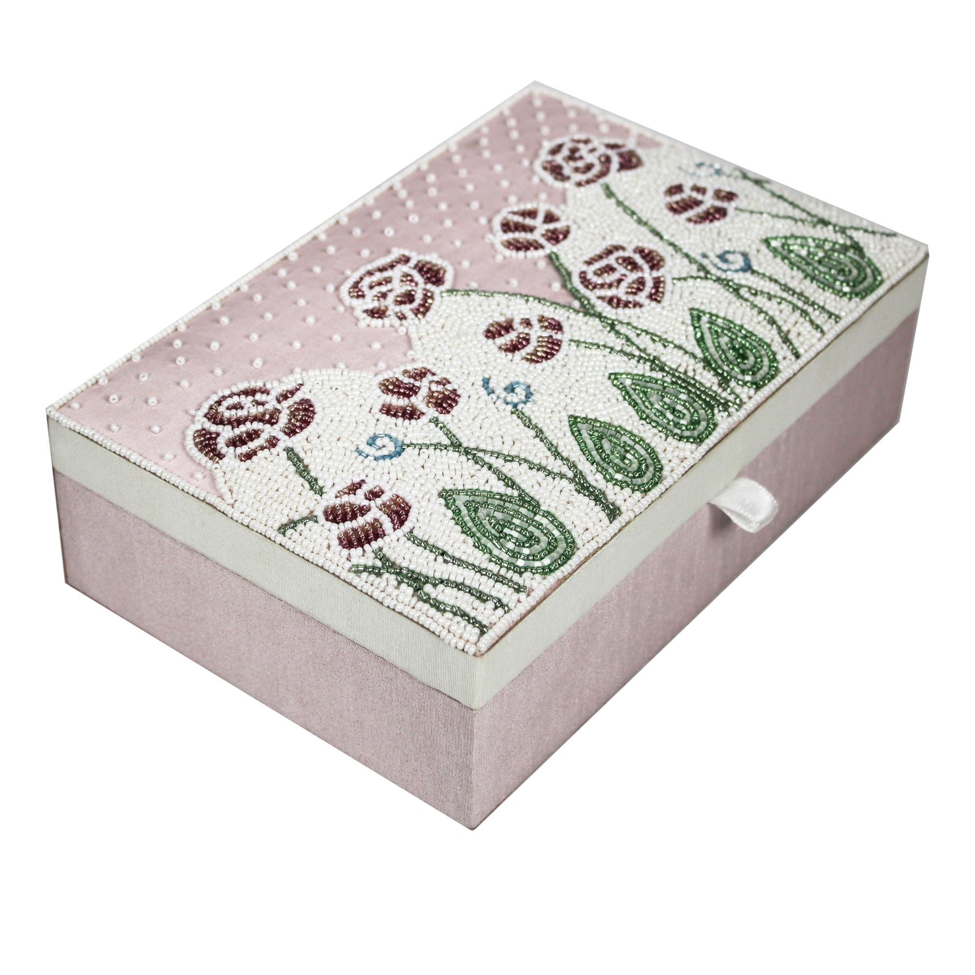 Flower Embroidered Jewellery Box