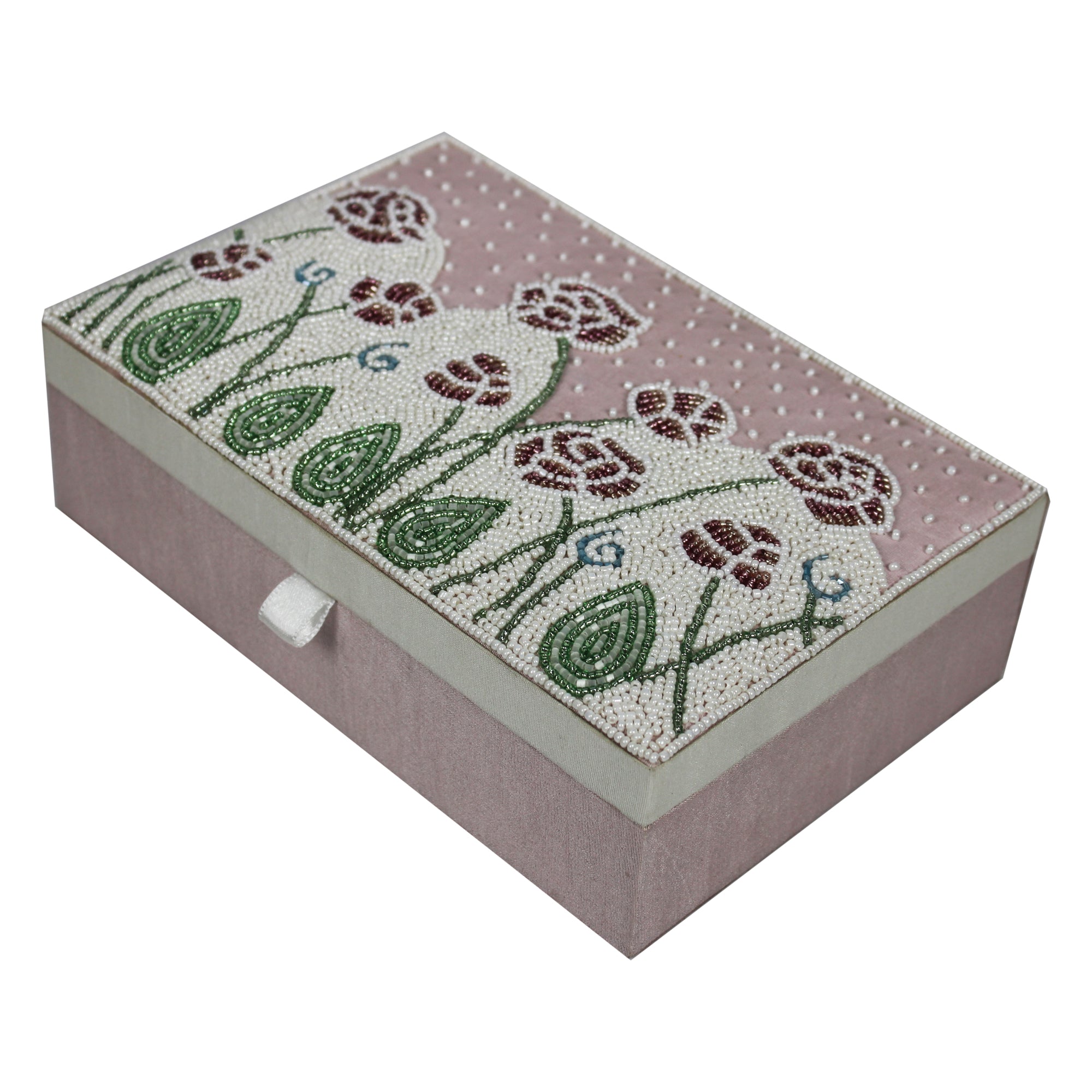 Flower Embroidered Jewellery Box