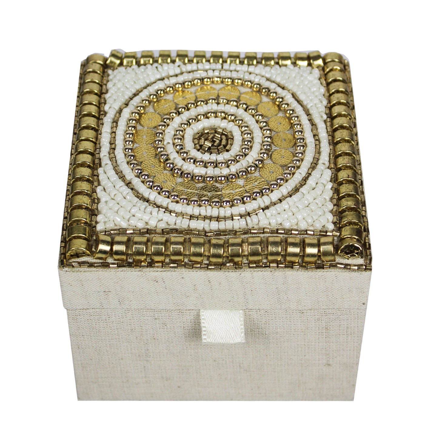 Beige Embroidered Jewellery Box