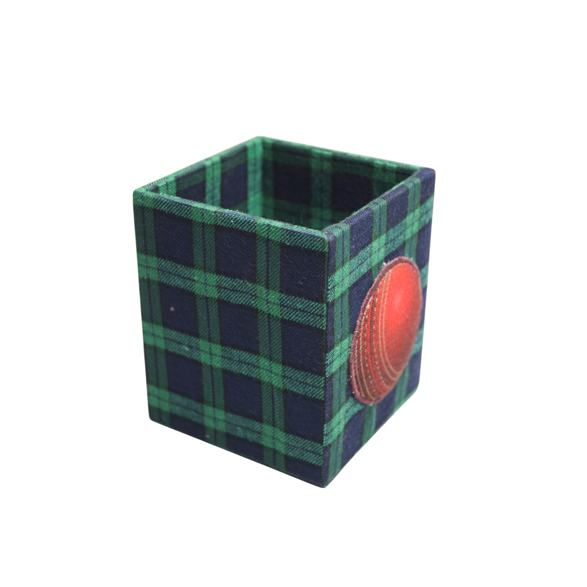 Premium Glass Pen Holder with Cricket Design