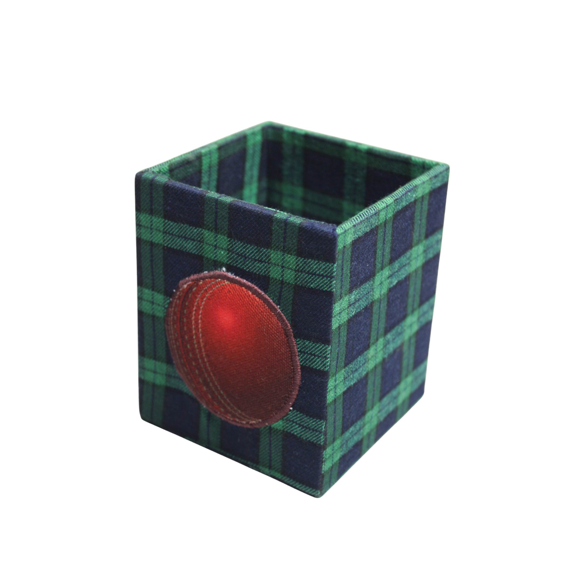 Premium Glass Pen Holder with Cricket Design