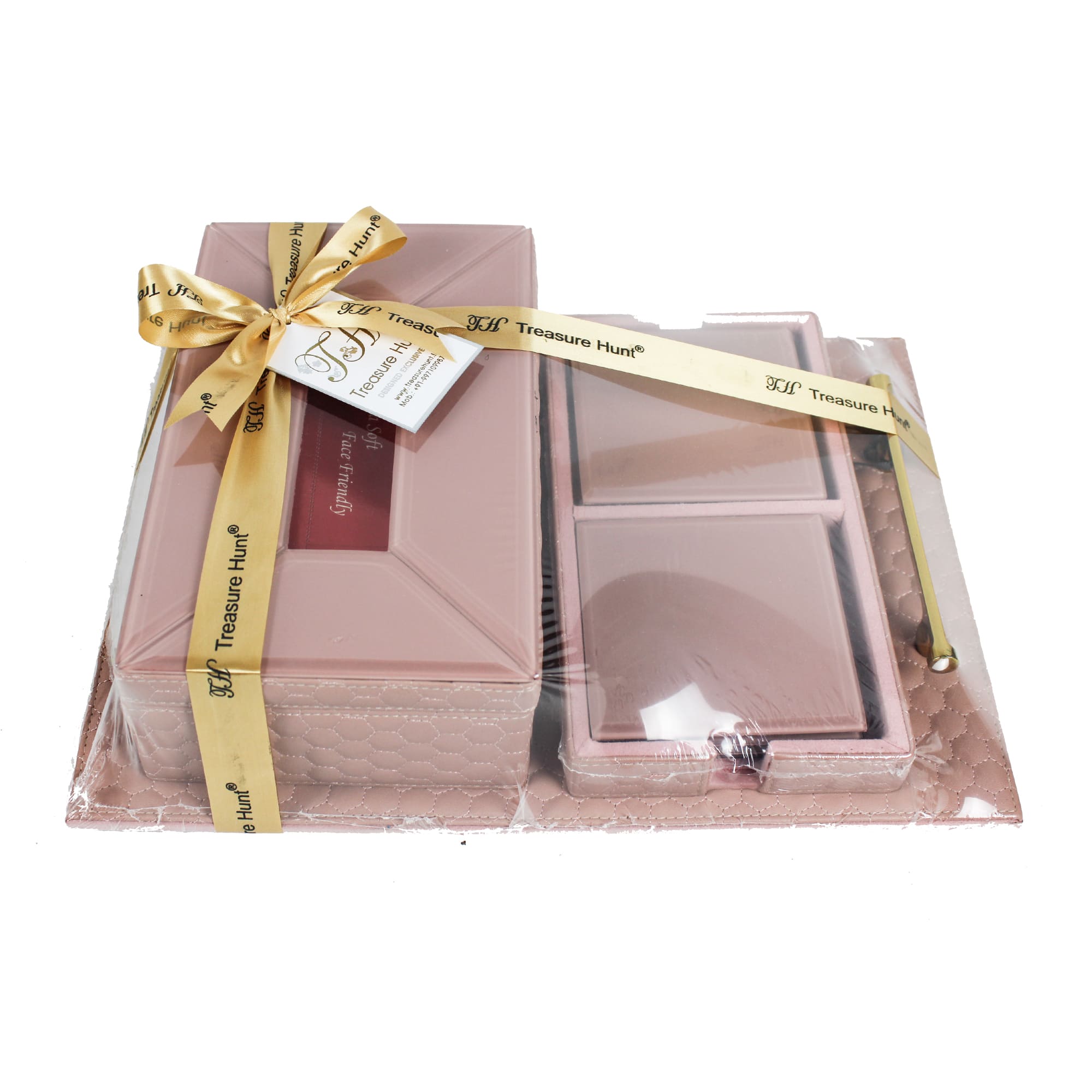 Pink Mirror Hamper for Gifting (Contains: 3 Articles)