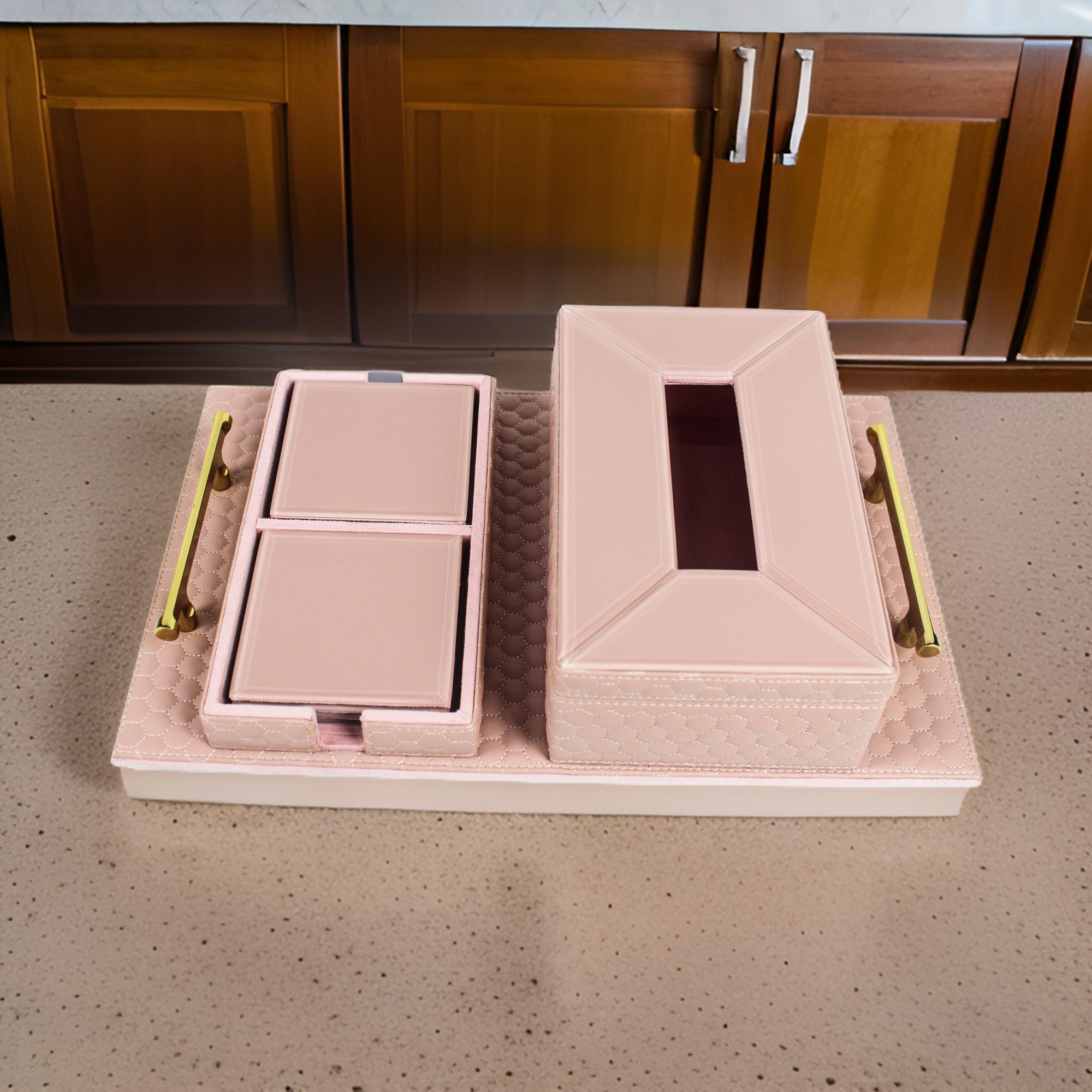 Pink Mirror Hamper for Gifting (Contains: 3 Articles)