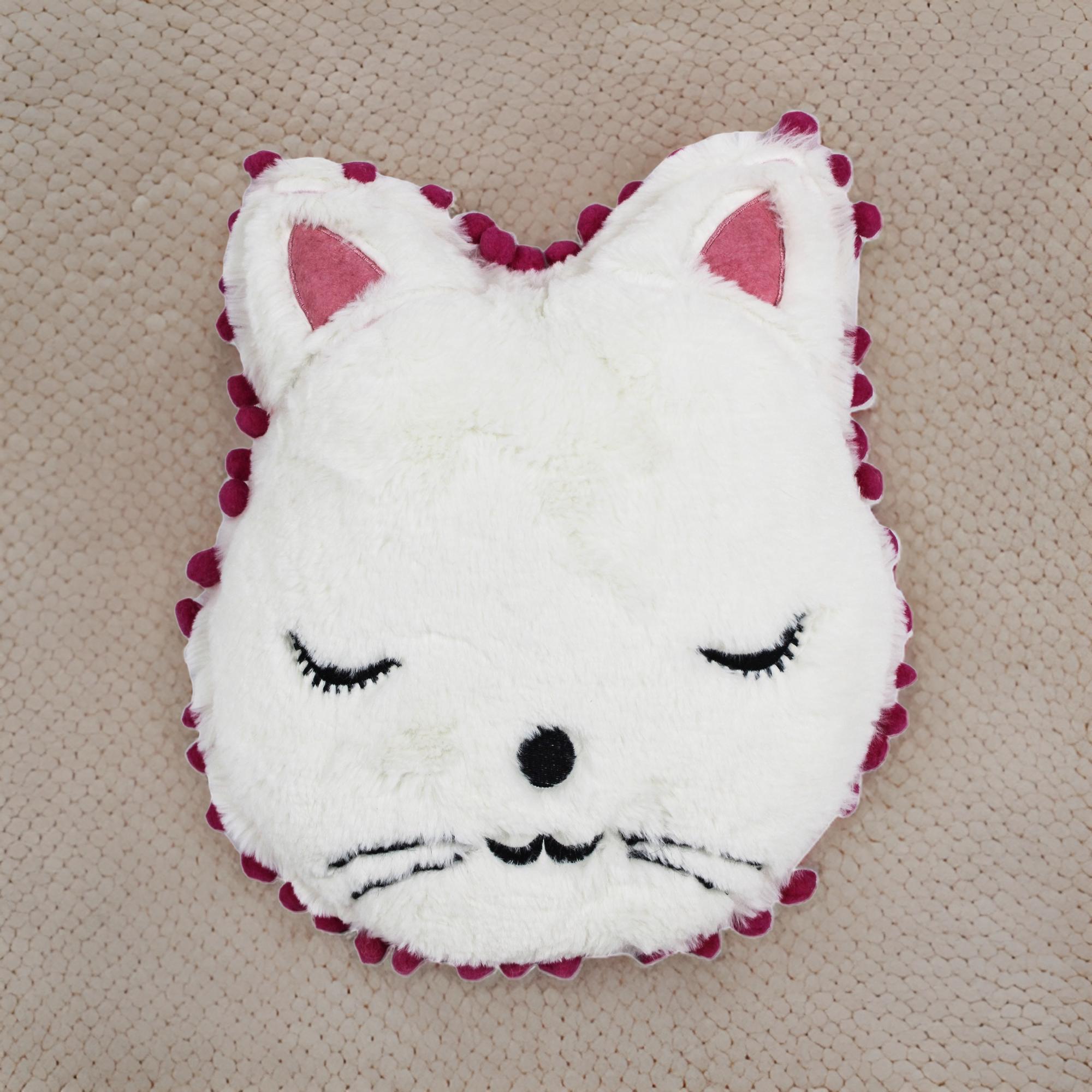 Embroidered Cat Shaped Cushion