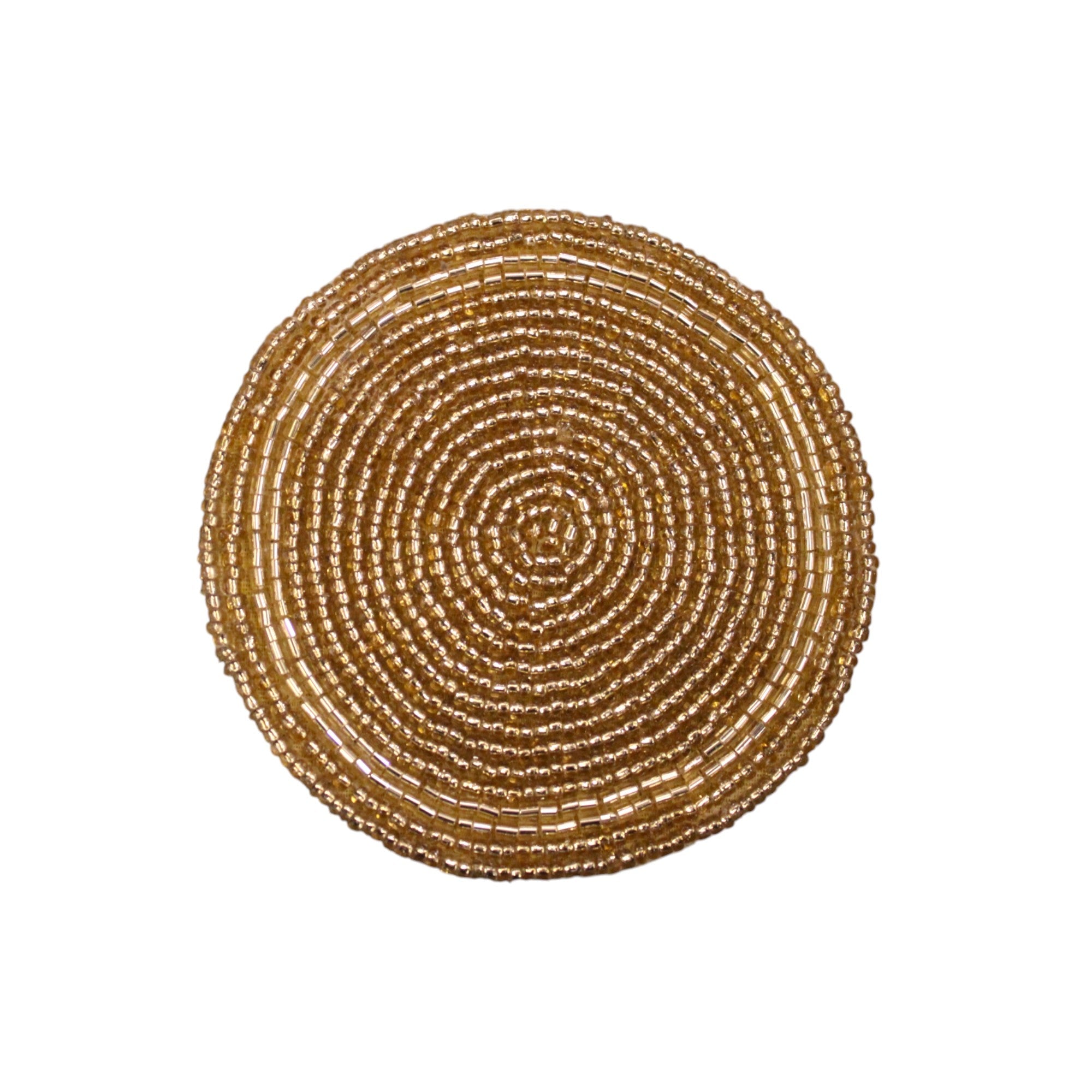 Beaded Coaster in Golden Colour Set of Four