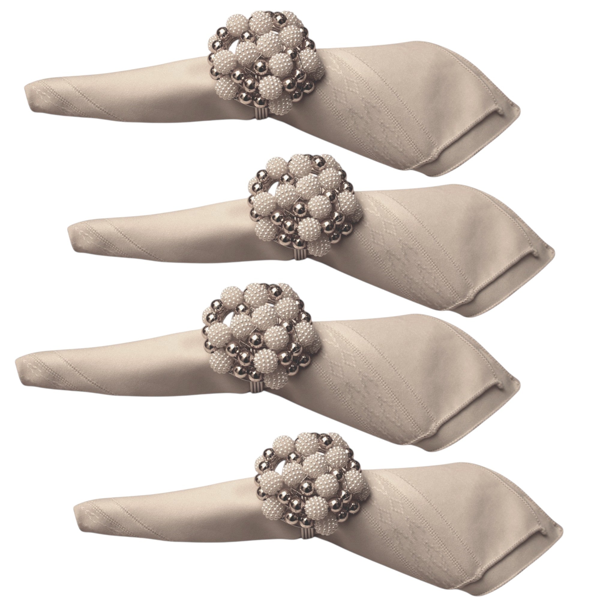 Beaded Napkin Ring Set of Four
