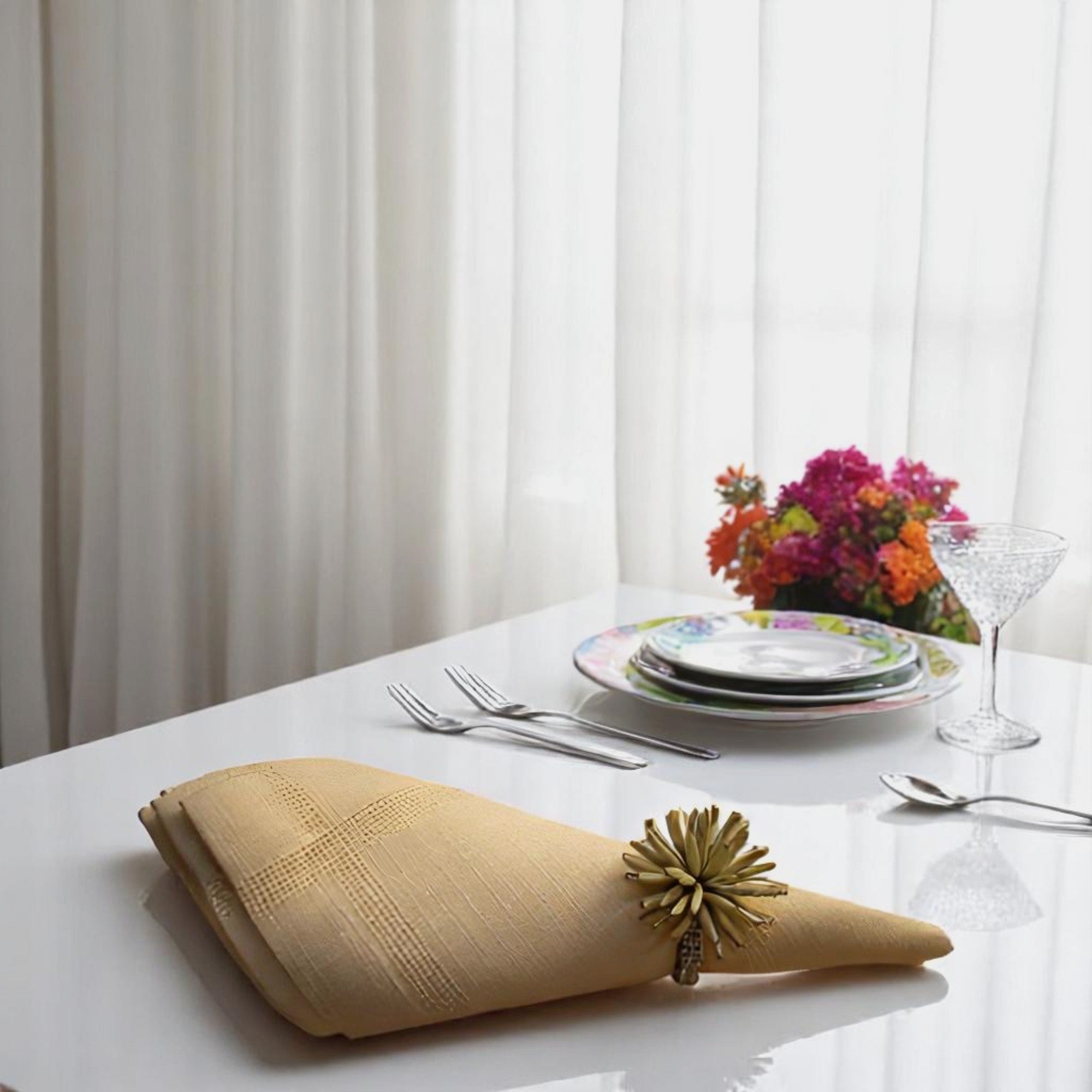 Beaded Napkin Ring Set of Four