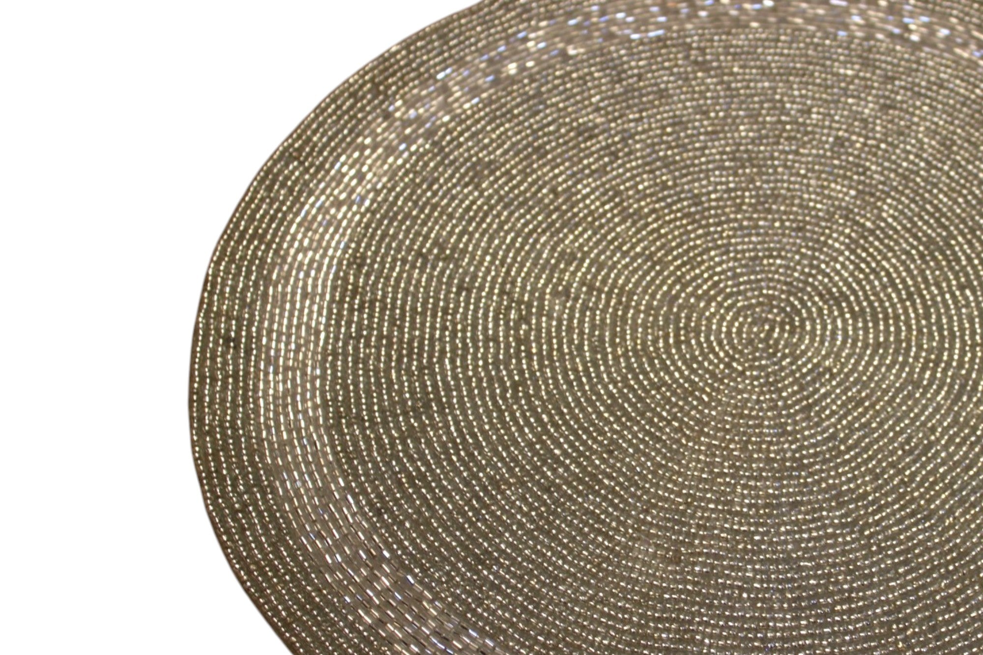 Silver Beaded Placemats for  Dining Set of Two