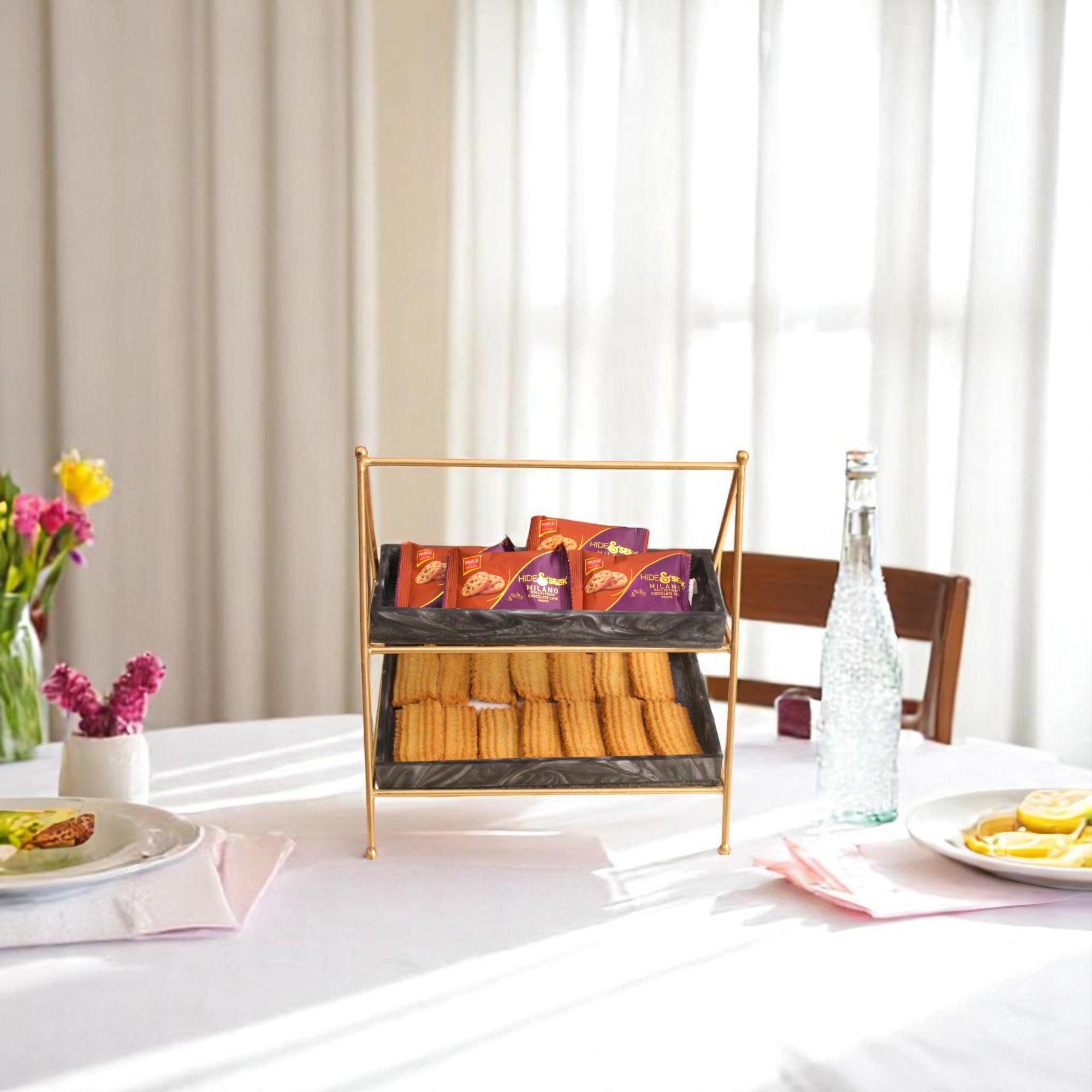 Two Tier Metal Serving Food Platter