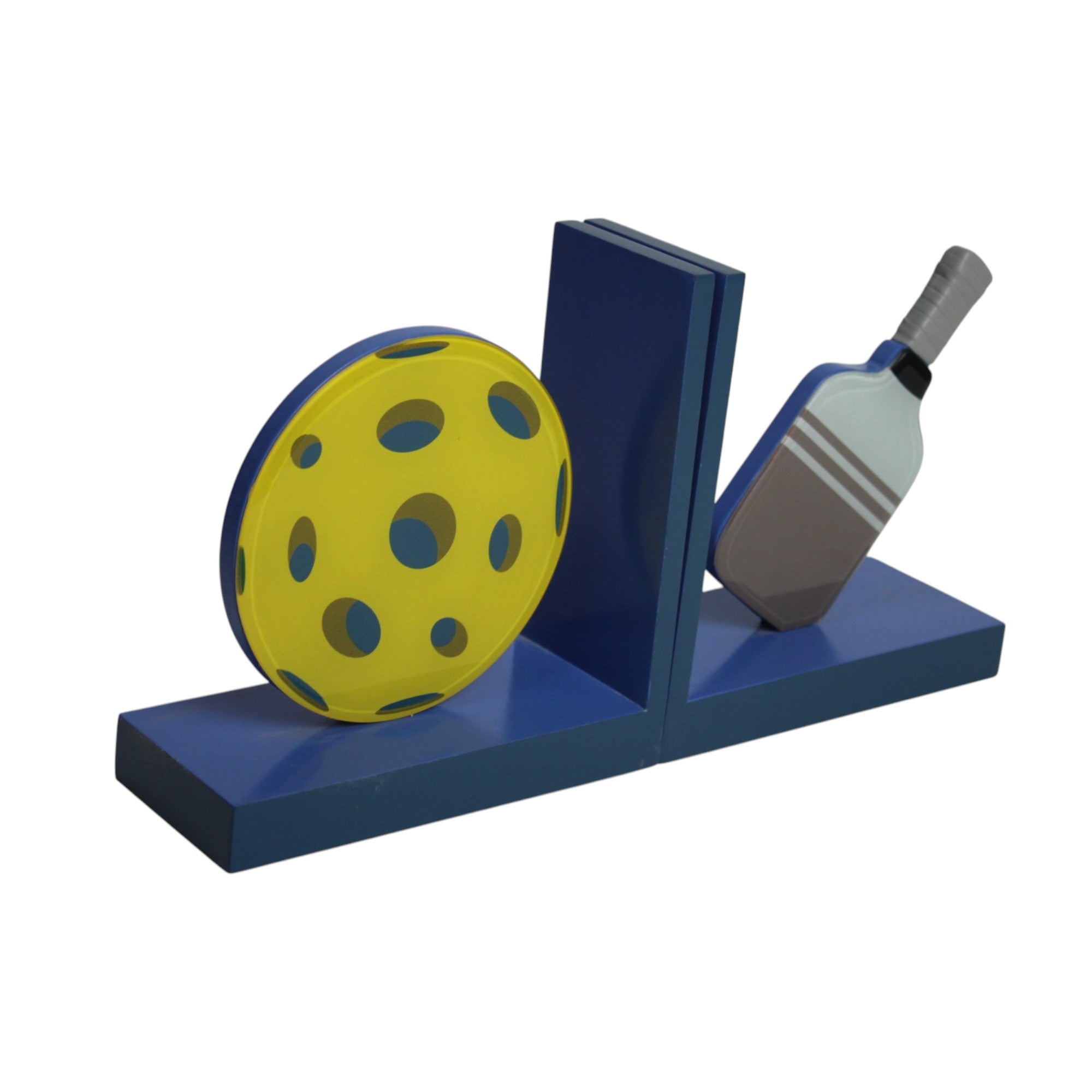 Premium Glass Bookends with Pickle Ball Design