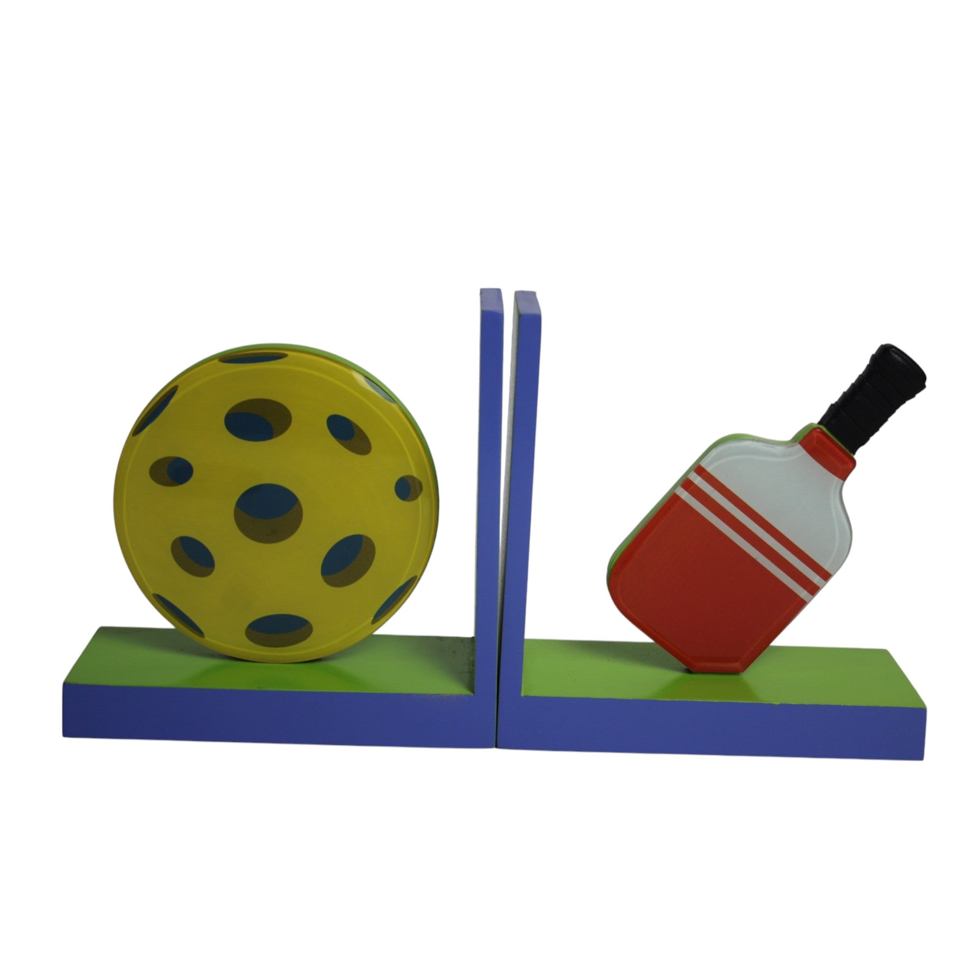 Premium Glass Bookends with Pickle Ball Design