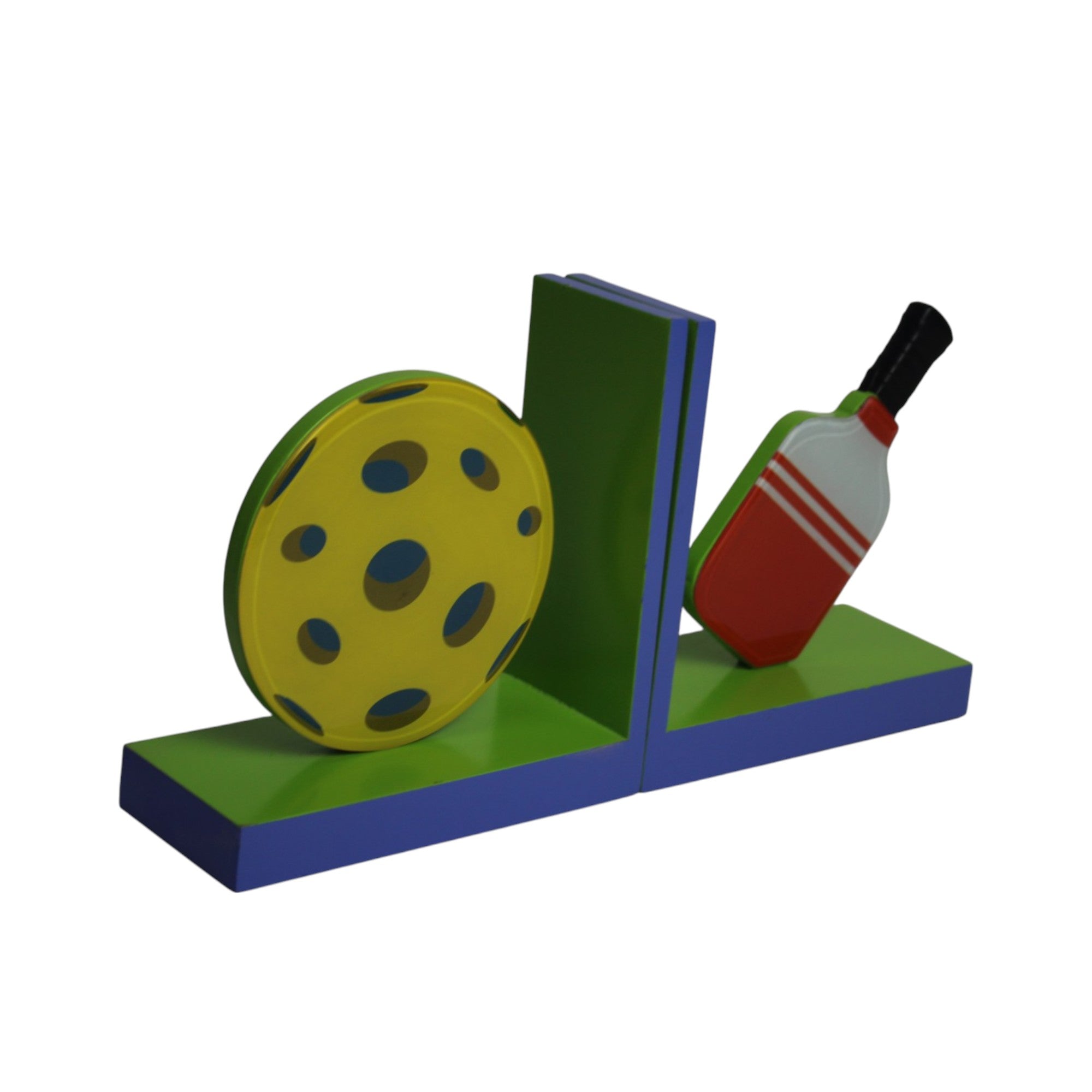 Premium Glass Bookends with Pickle Ball Design