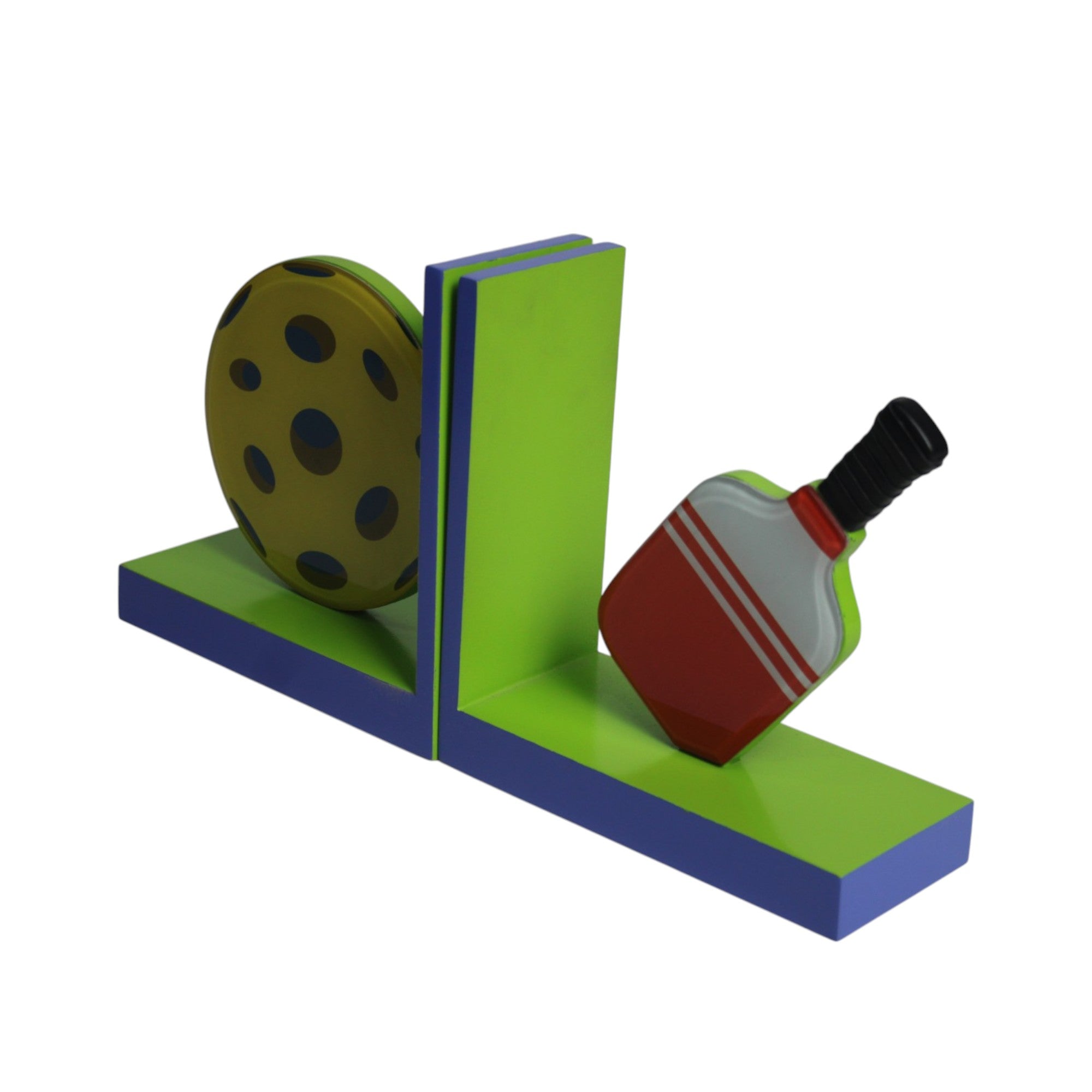 Premium Glass Bookends with Pickle Ball Design