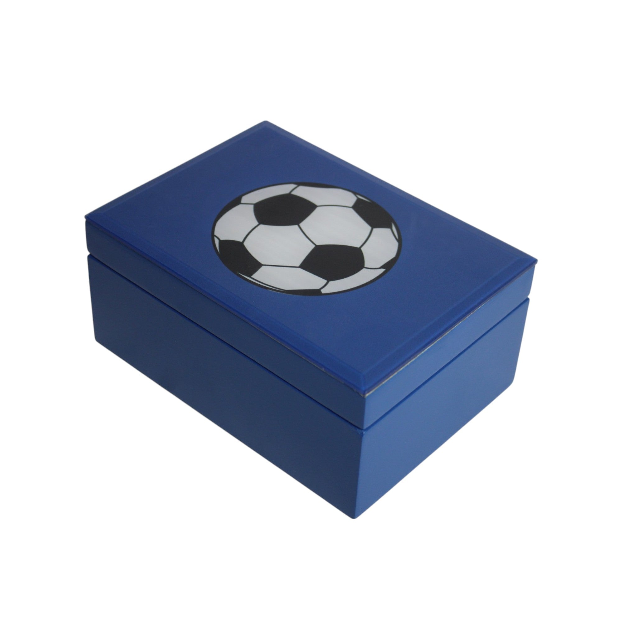 Premium Blue Small Storage Box with Football Design
