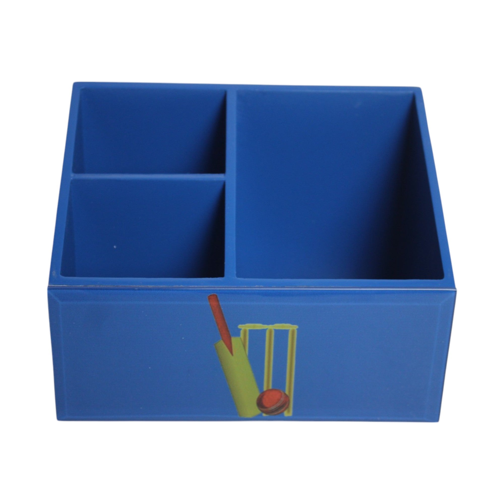 Premium Glass Stationery Desk Organizer with Cricket Design