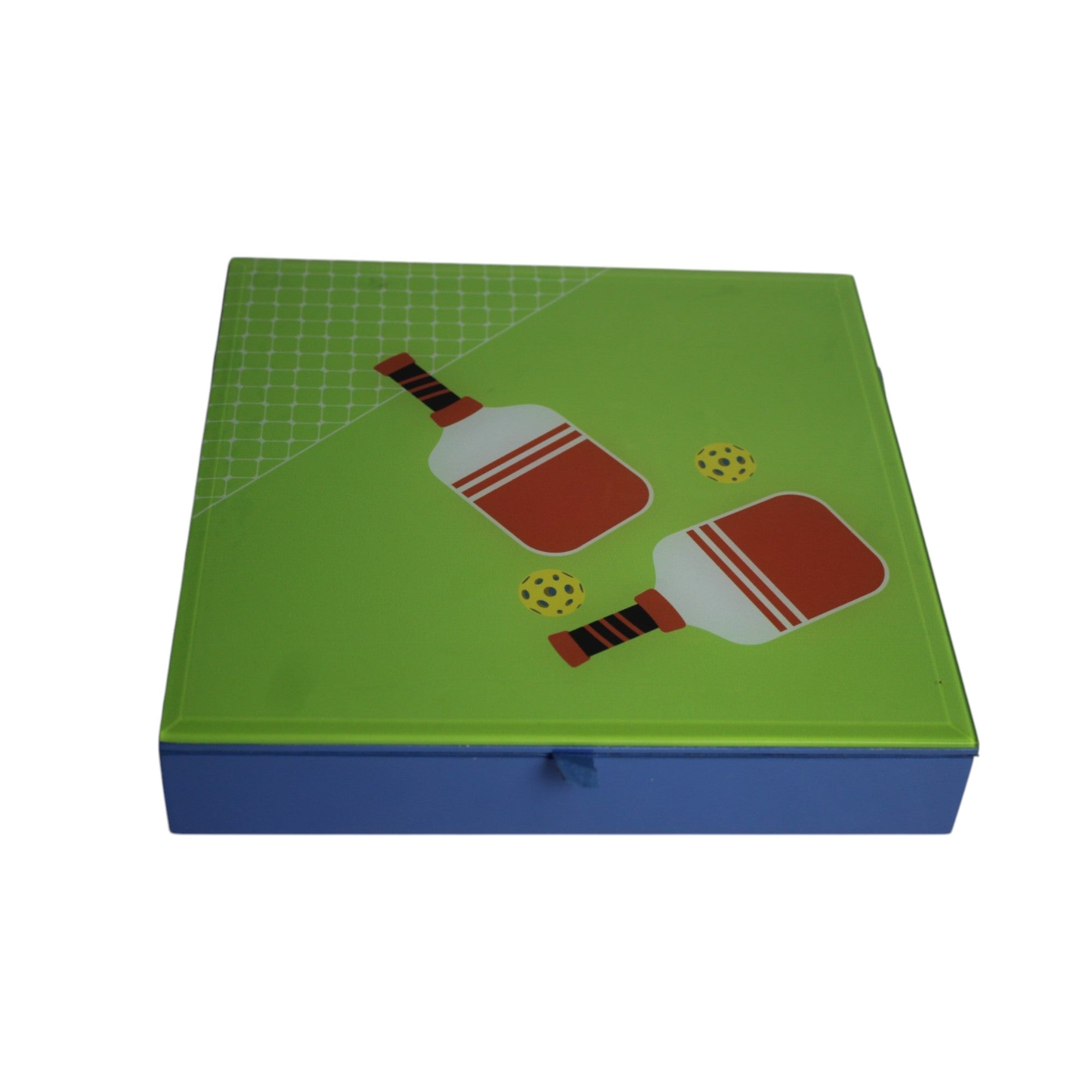 Premium Glass Stationery Organizer with Pickle Ball Design