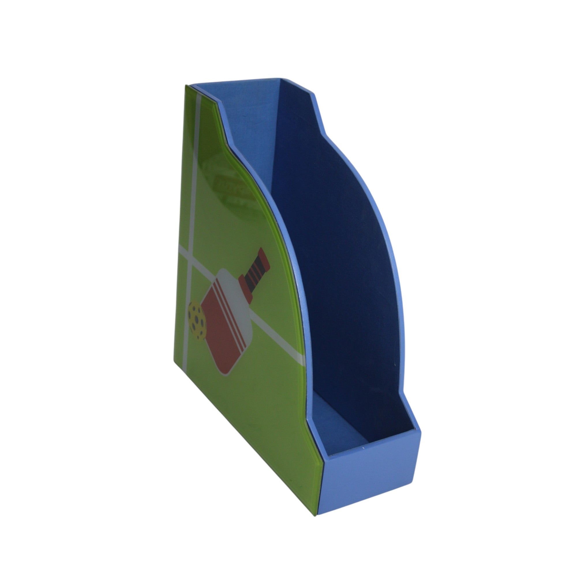 Premium Glass Magazine Holder with Pickle Ball Design