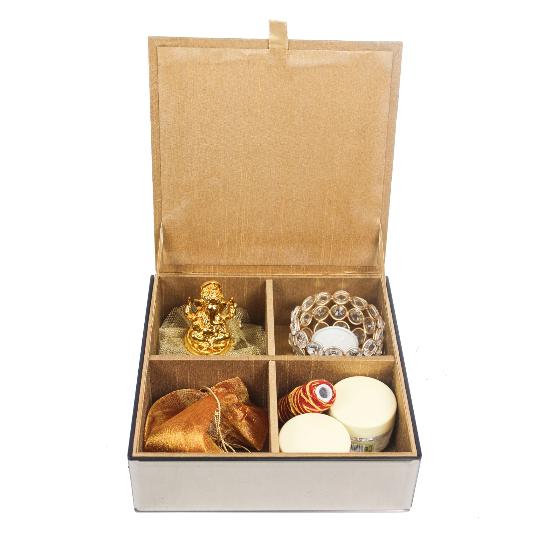 Premium Lord Ganesh with T-light & Candles Box for Diwali Gifts set