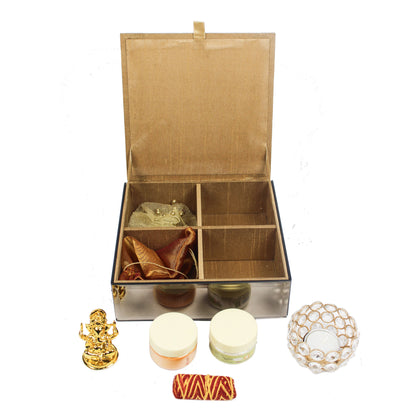 Lord Ganesh with T-light & Candles Box for Diwali Gifts