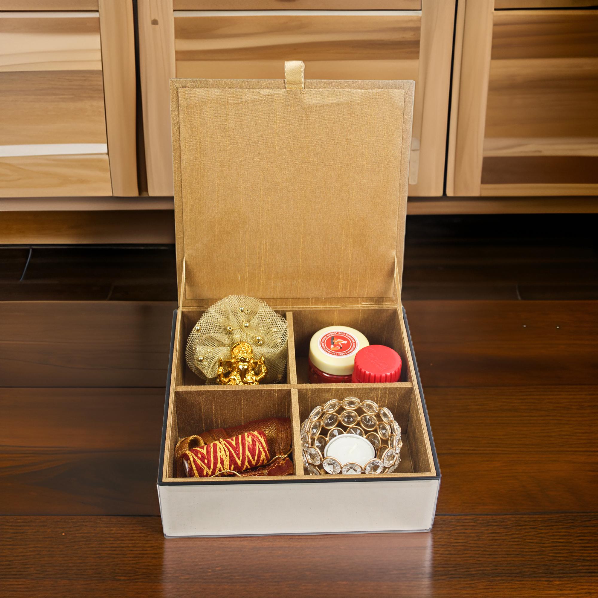 Premium Lord Ganesh with T-light & Candles Box for Diwali Gifts set