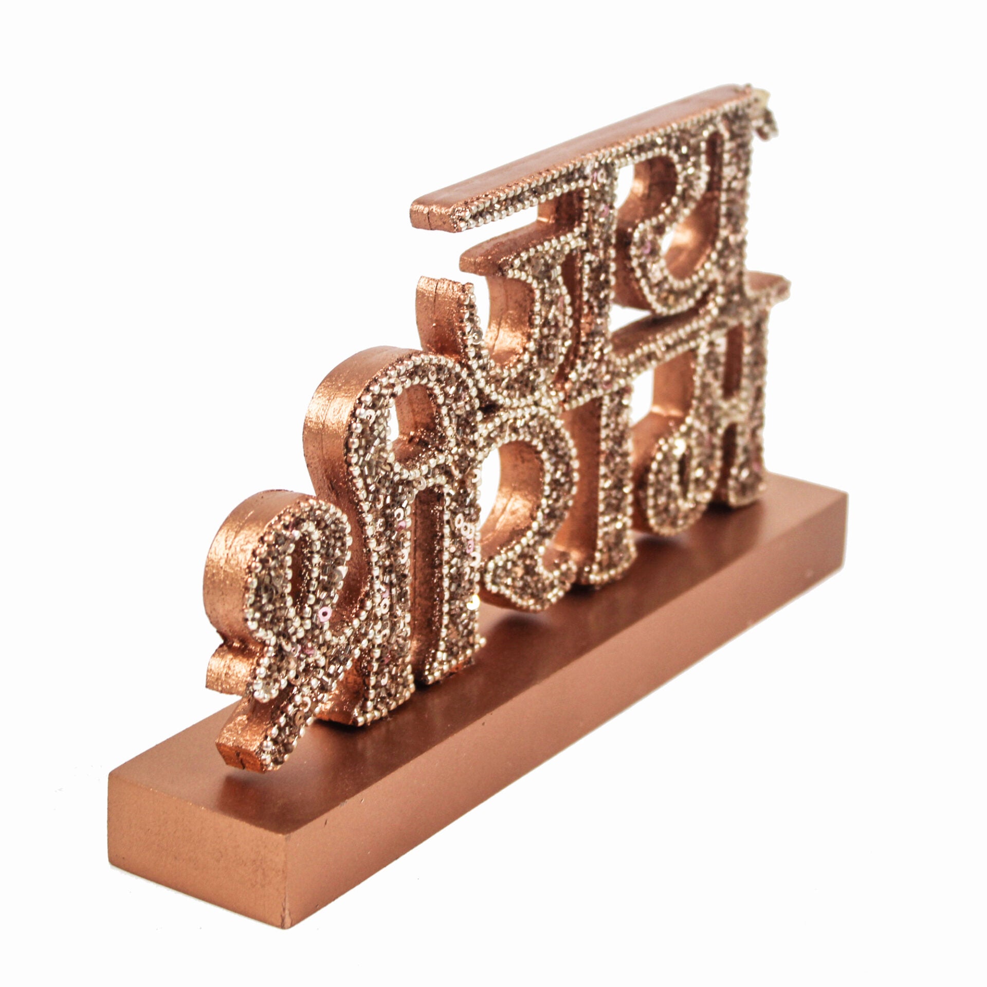 Rose Gold Beaded Jai Shree Ram Table Top