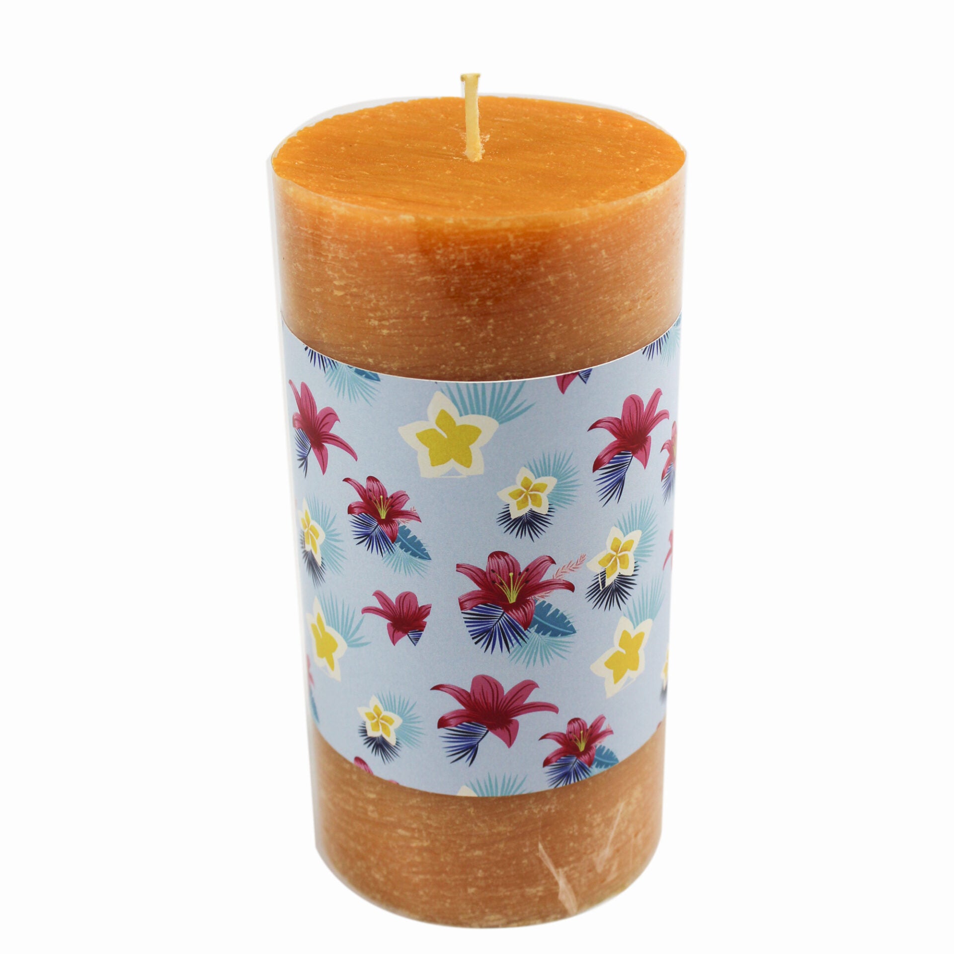 Beige Brushed Textured Pillar Candle Large for Gift & Home Decor