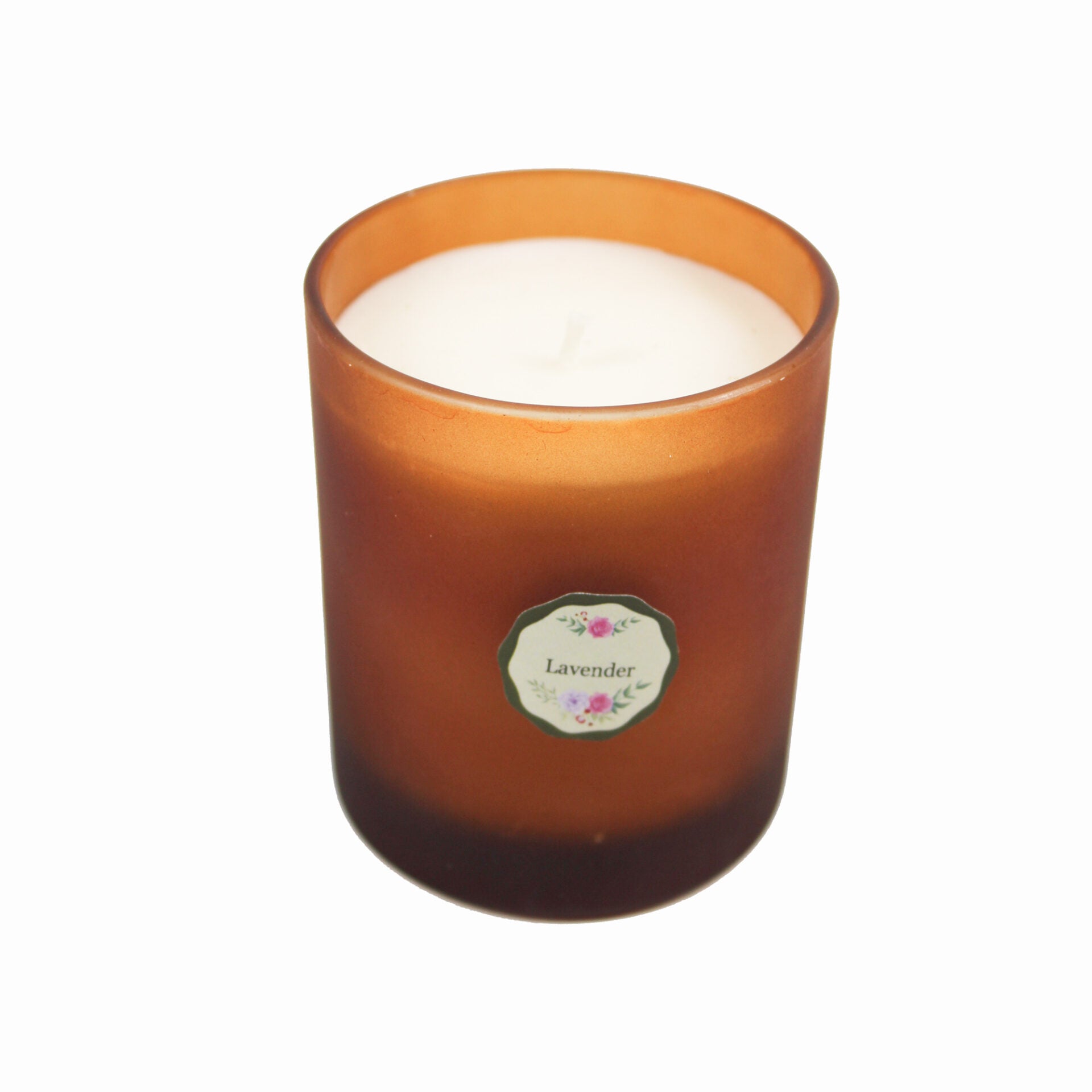 Frosted Glass Coffee Colored Jar Candle 180 gms for Gift & Home Decor