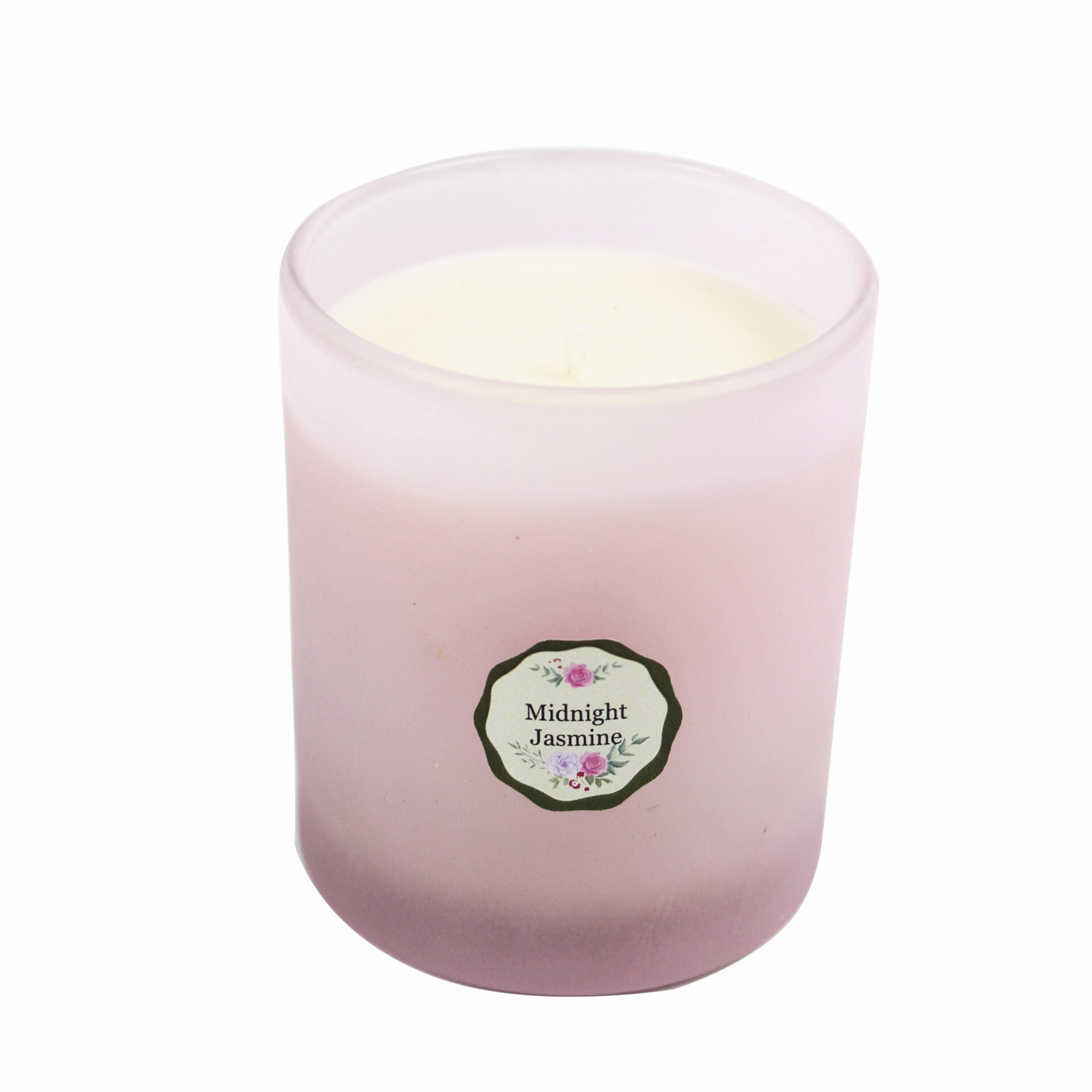Frosted Glass Pink Jar Candle 180 gms for Gift & Home Decor